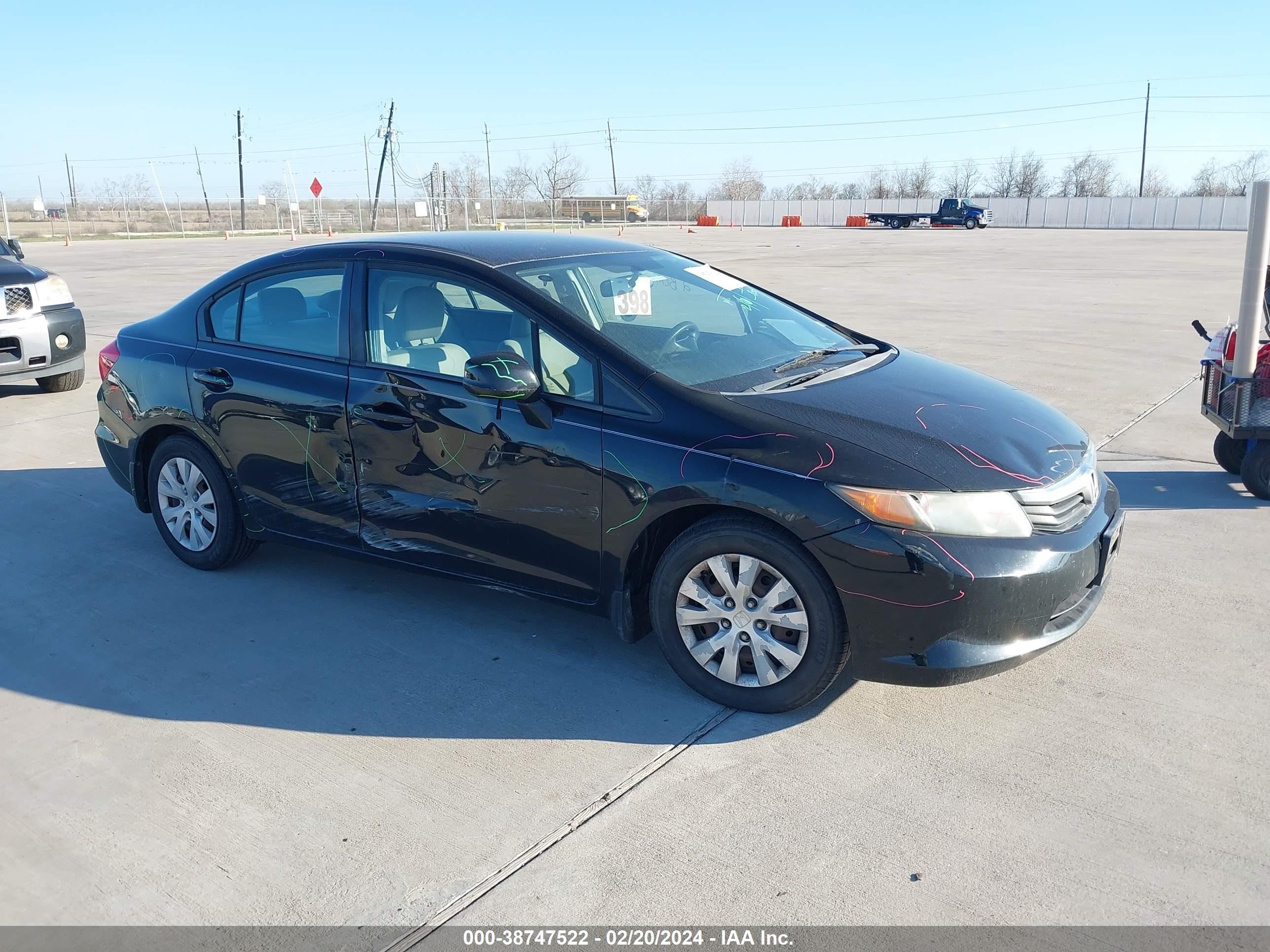 HONDA CIVIC 2012 19xfb2f51ce056902