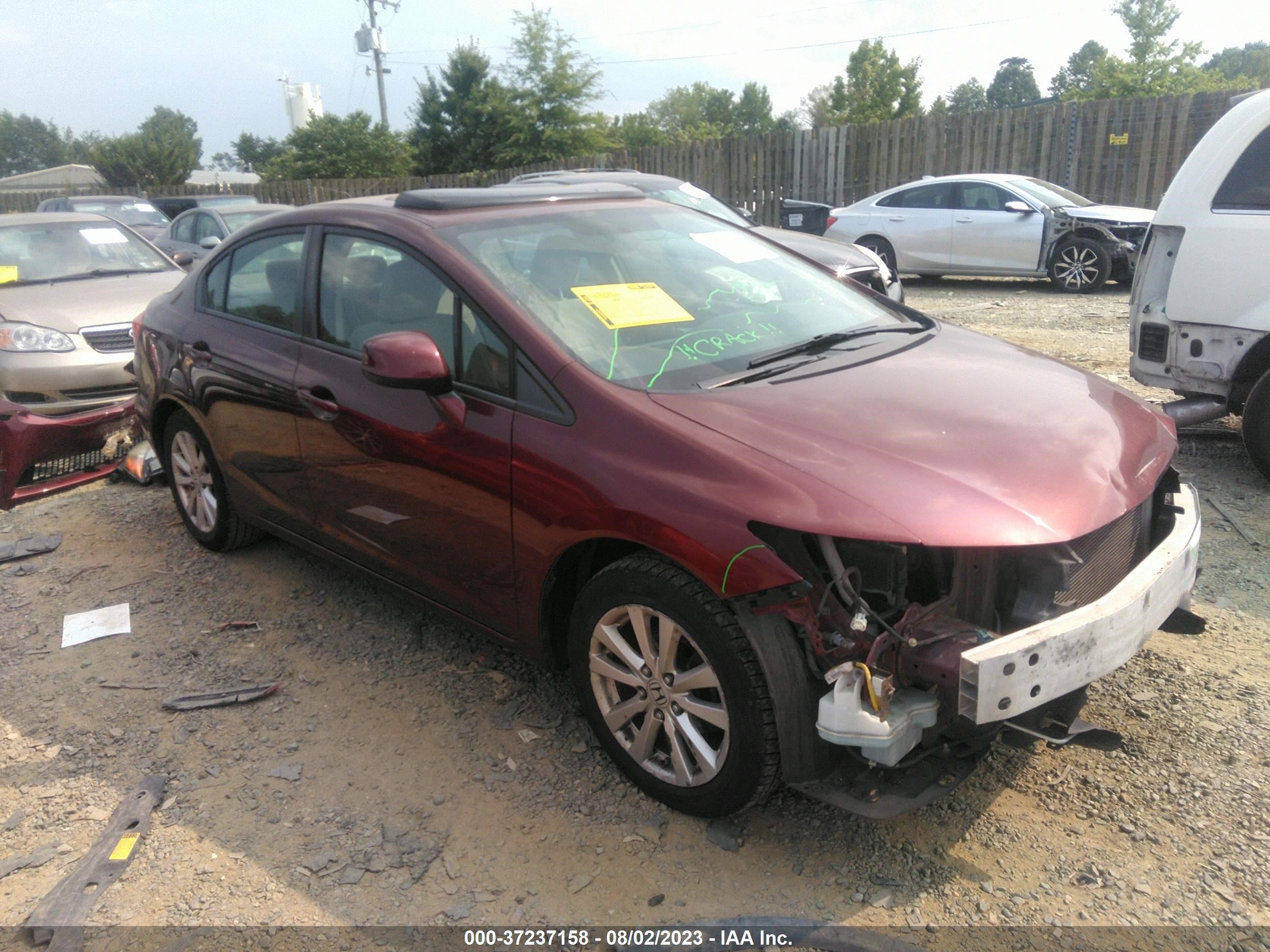 HONDA CIVIC 2012 19xfb2f88ce321521