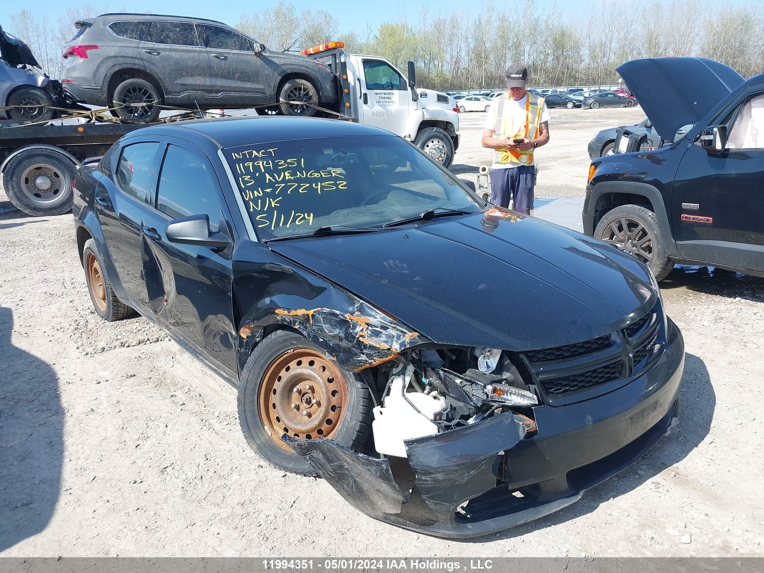 DODGE AVENGER 2013 1c3cdzab9dn772452