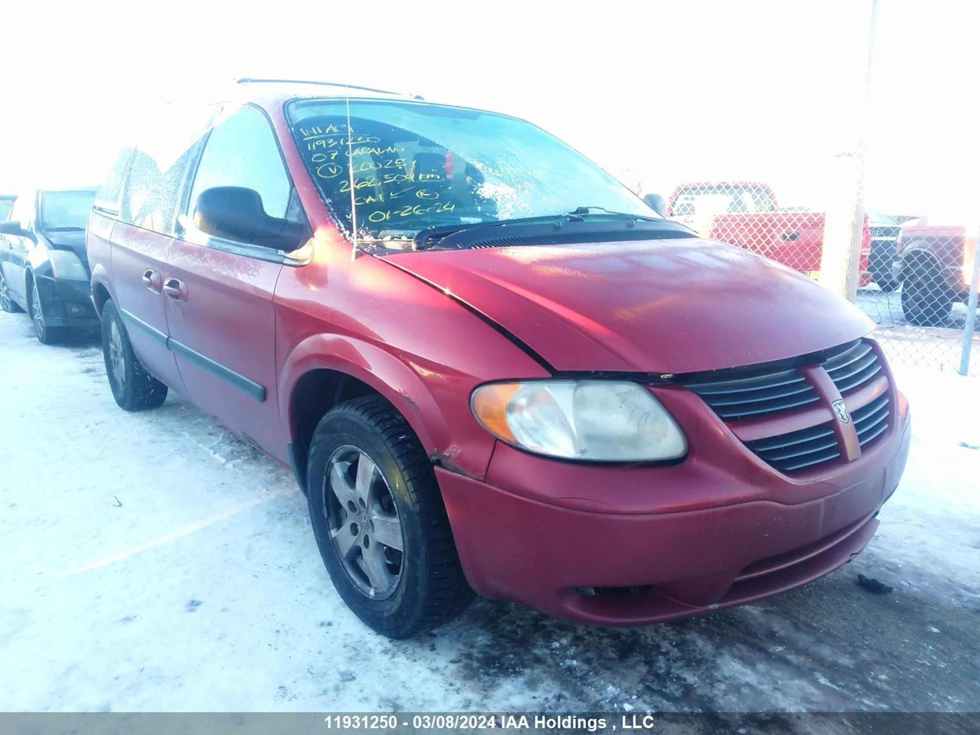 DODGE CARAVAN 2007 1d4gp25r07b200259