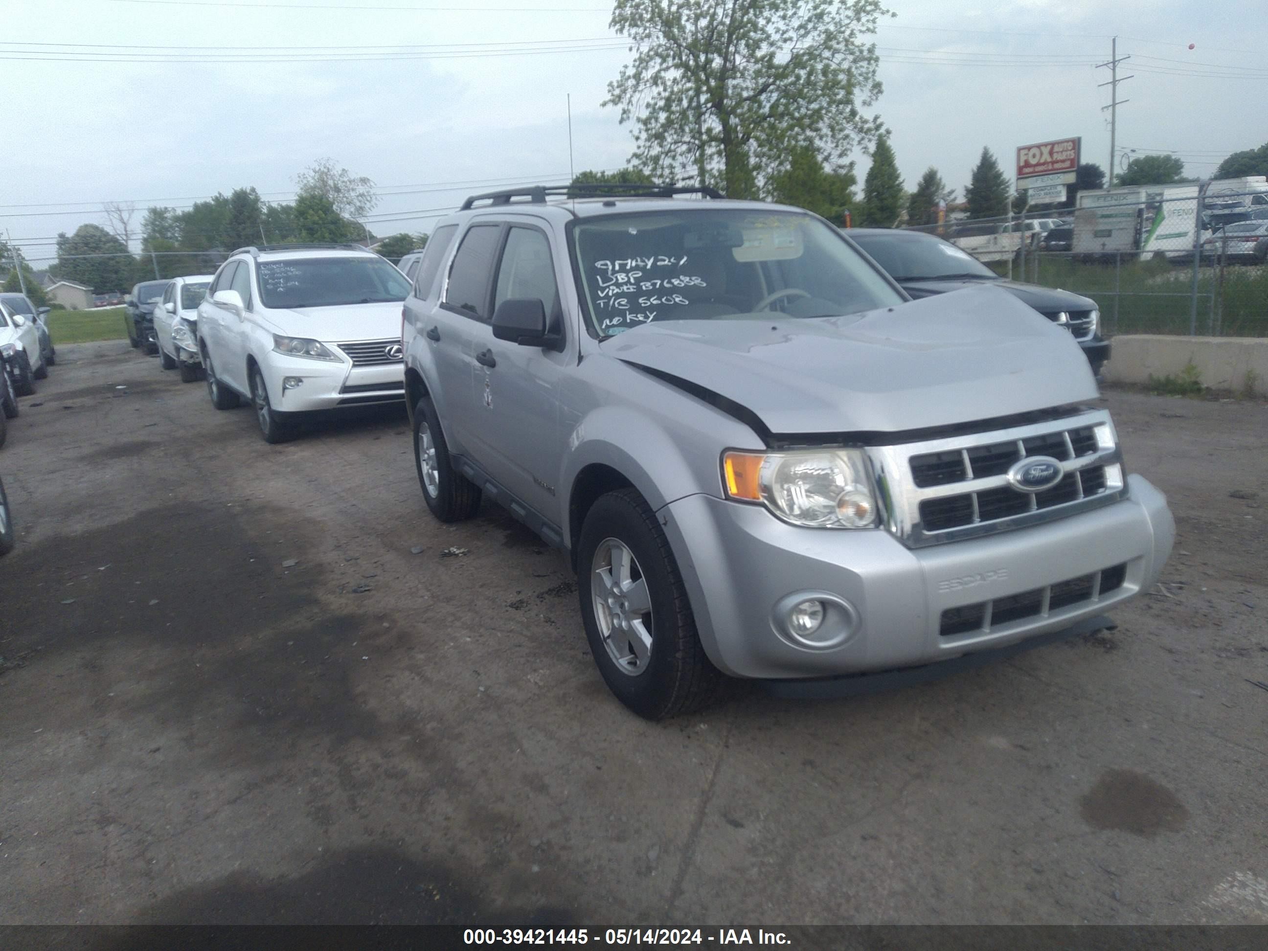 FORD ESCAPE 2008 1fmcu03z78kb76888