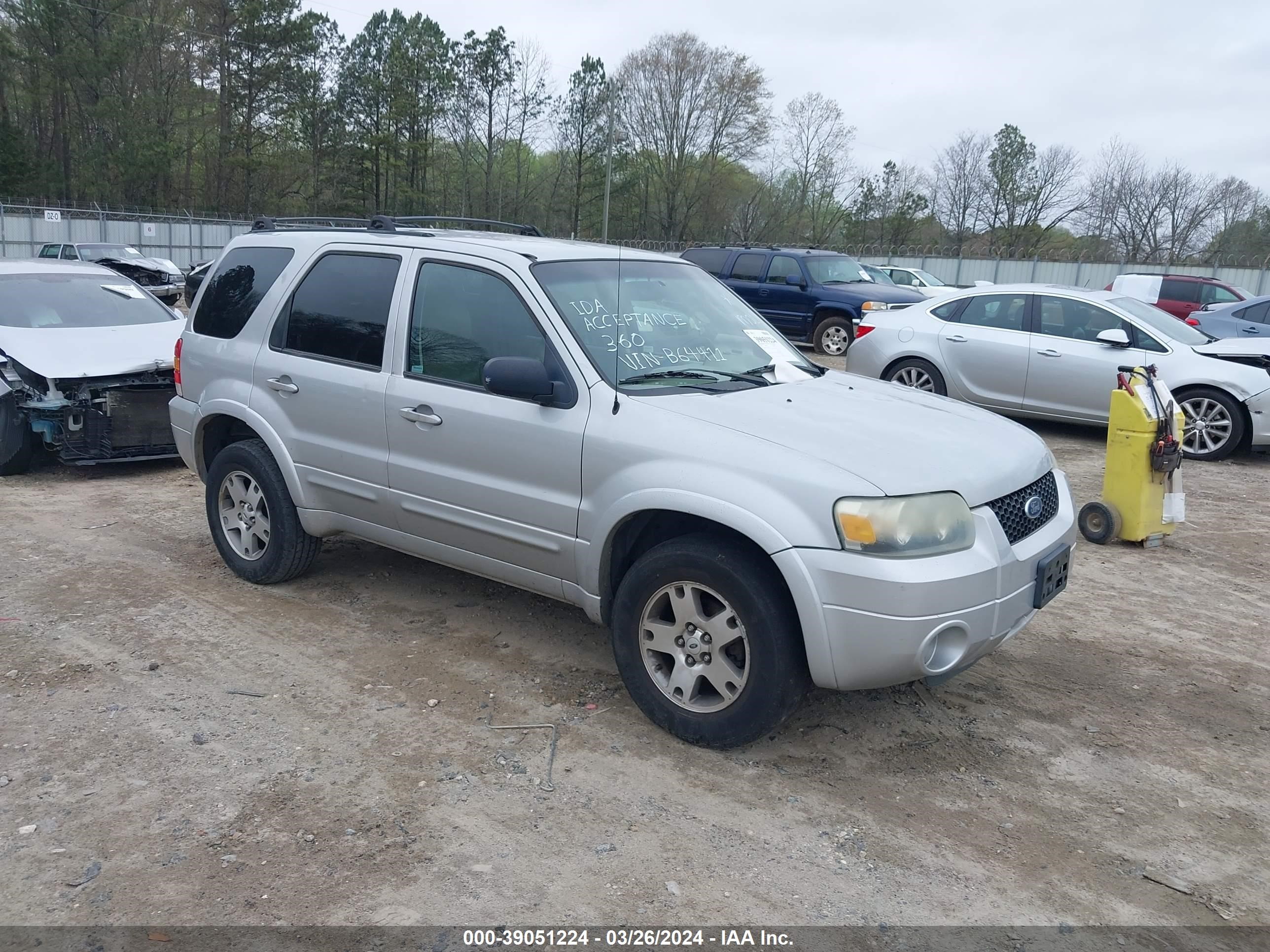 FORD ESCAPE 2005 1fmyu04135kb64411