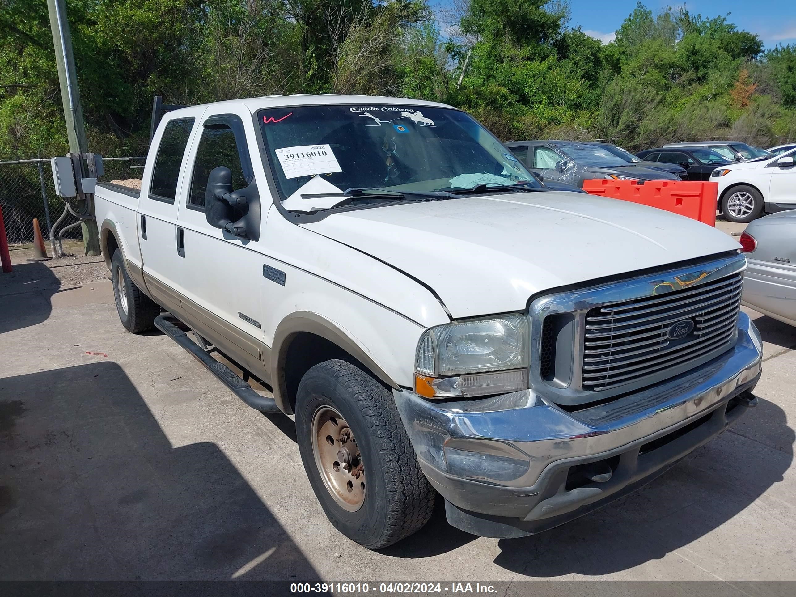 FORD F250 2002 1ftnw20f42ea44058