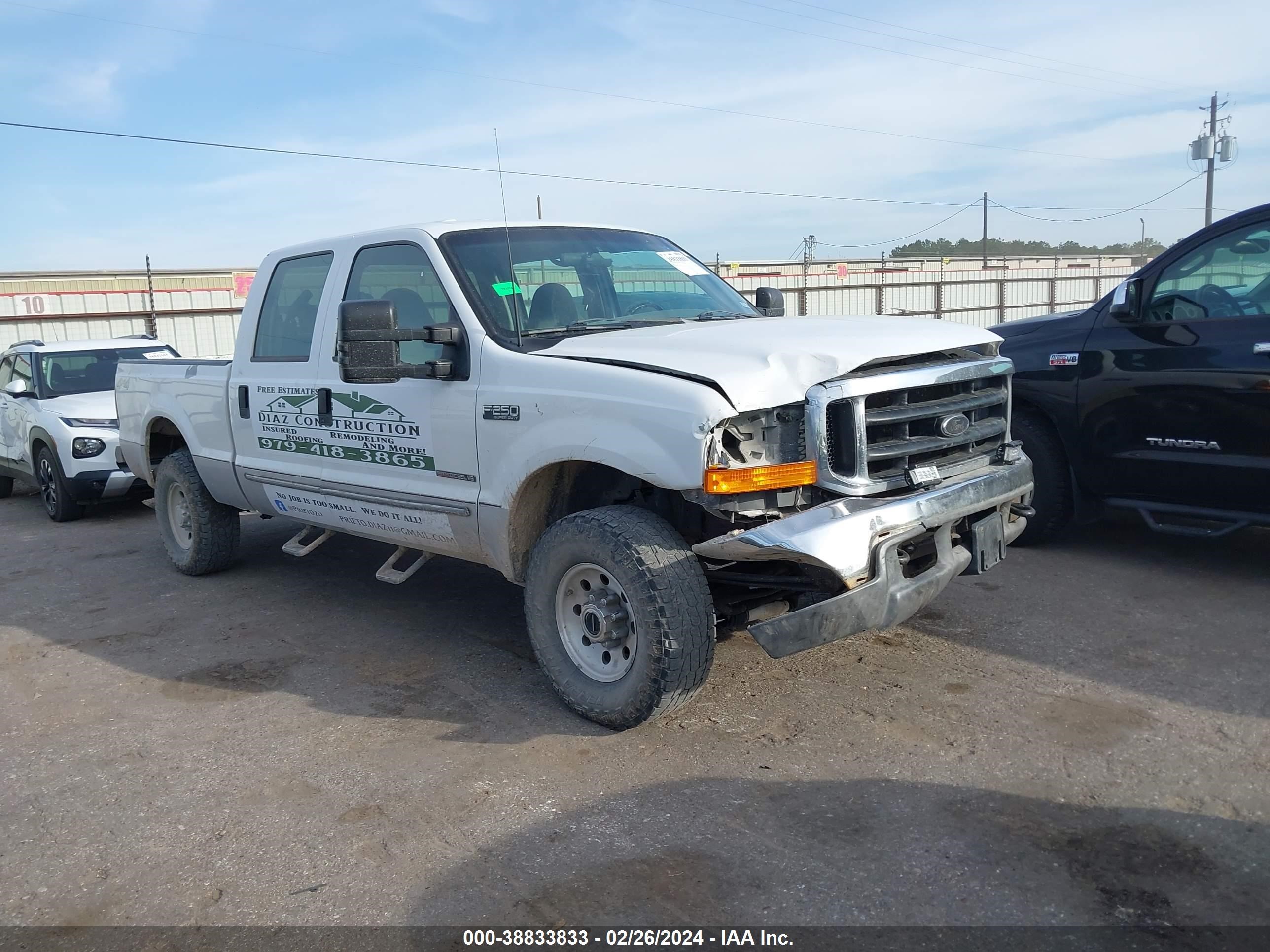 FORD F250 2000 1ftnw21f3yed80520