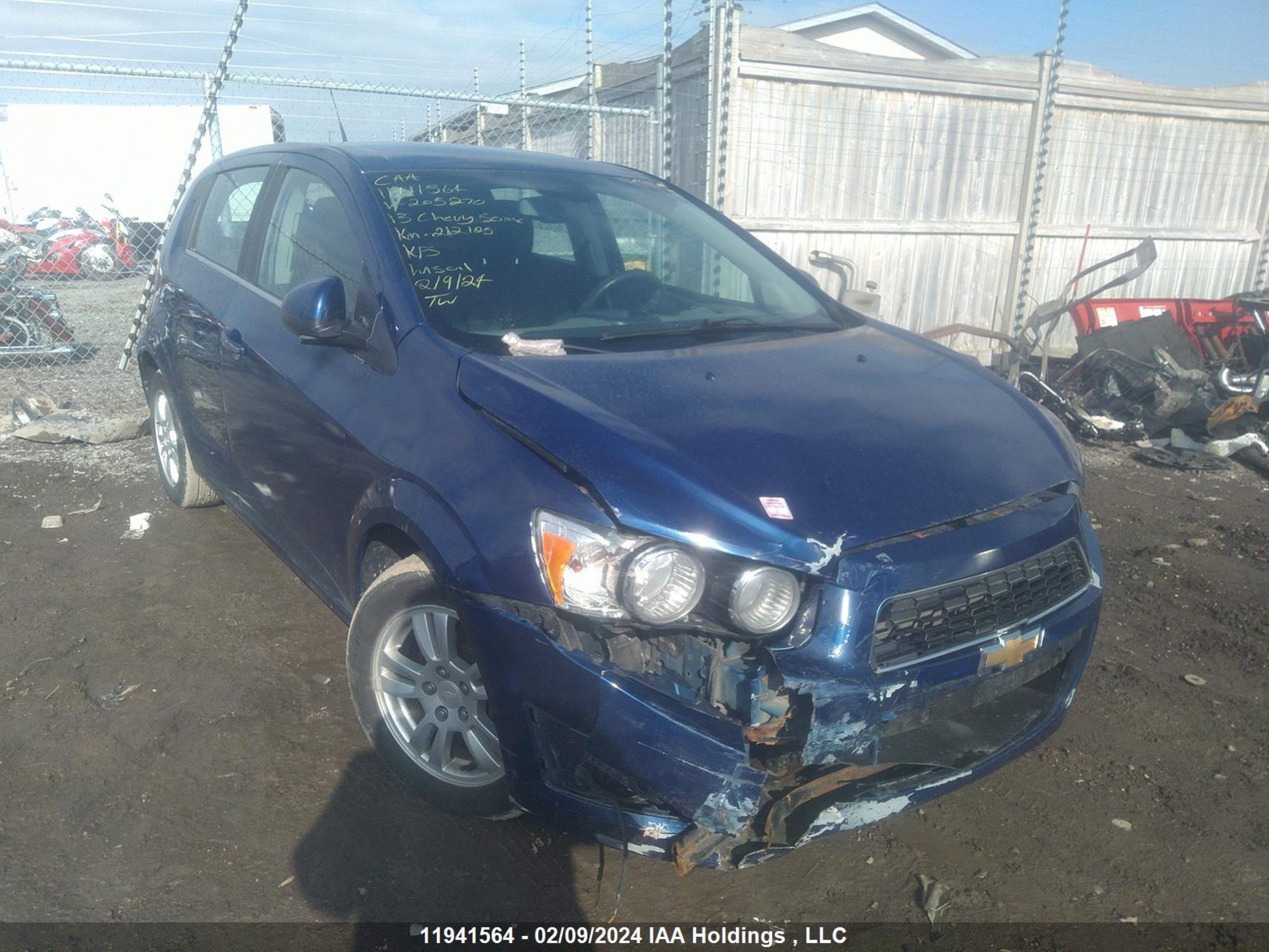 CHEVROLET SONIC 2013 1g1jc6shxd4205270