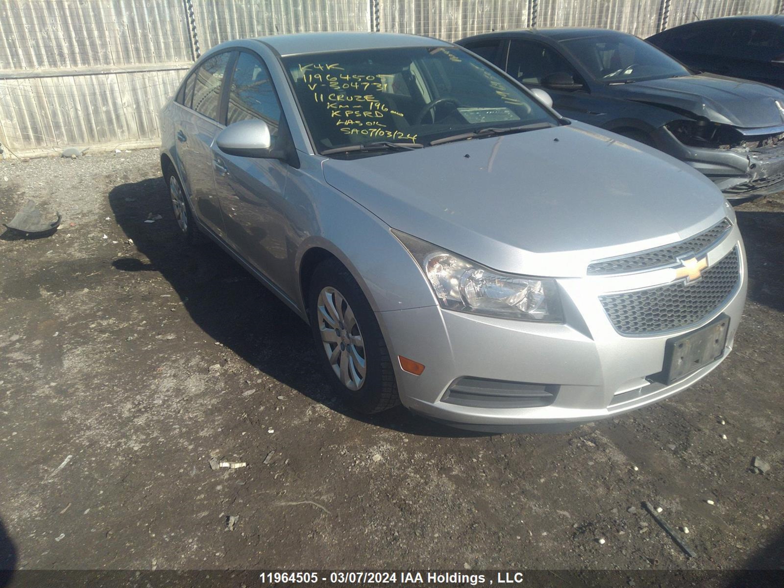 CHEVROLET CRUZE 2011 1g1pf5s90b7304731