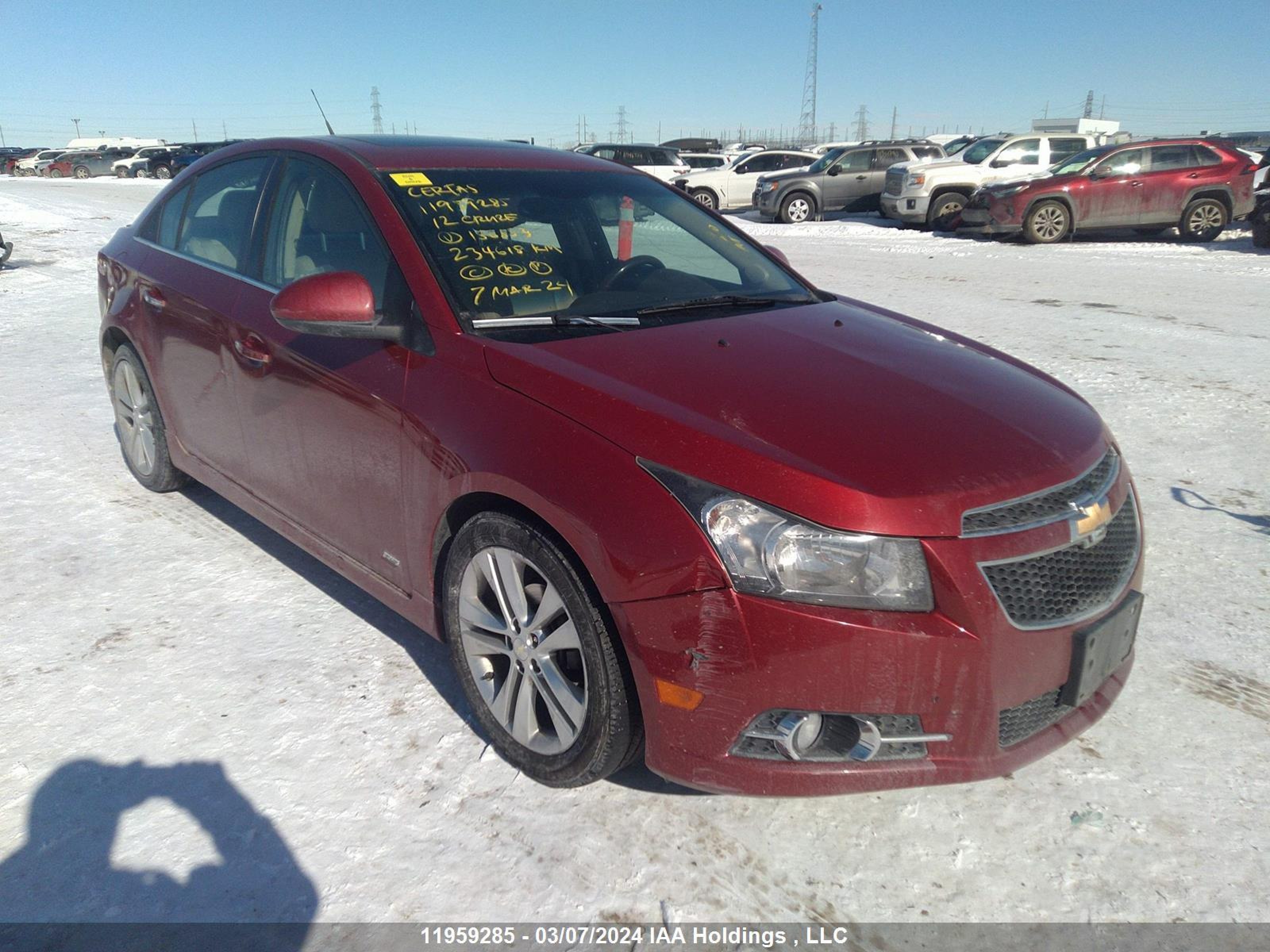 CHEVROLET CRUZE 2012 1g1ph5sc8c7156853