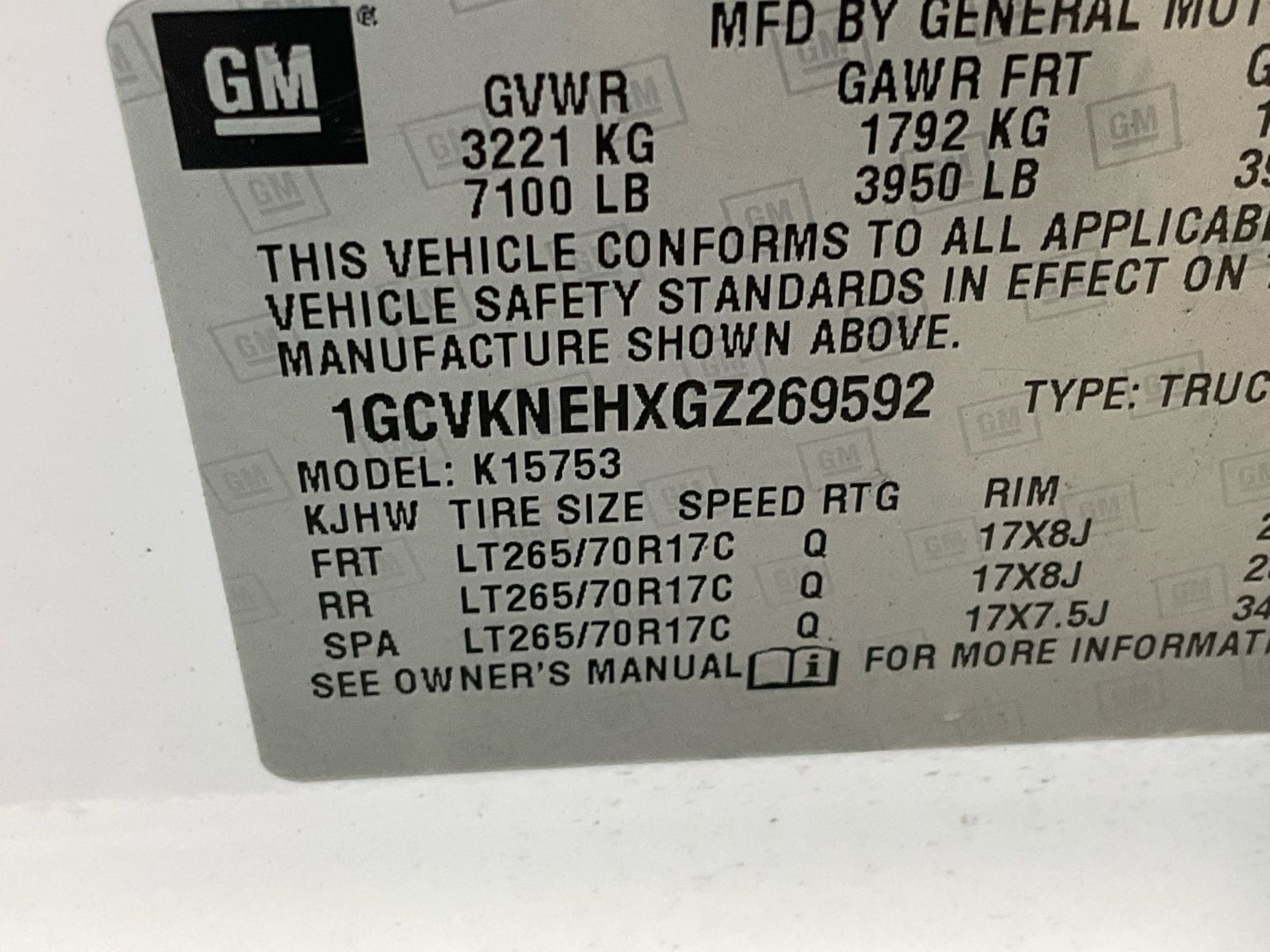 CHEVROLET SILVERADO 2016 1gcvknehxgz269592