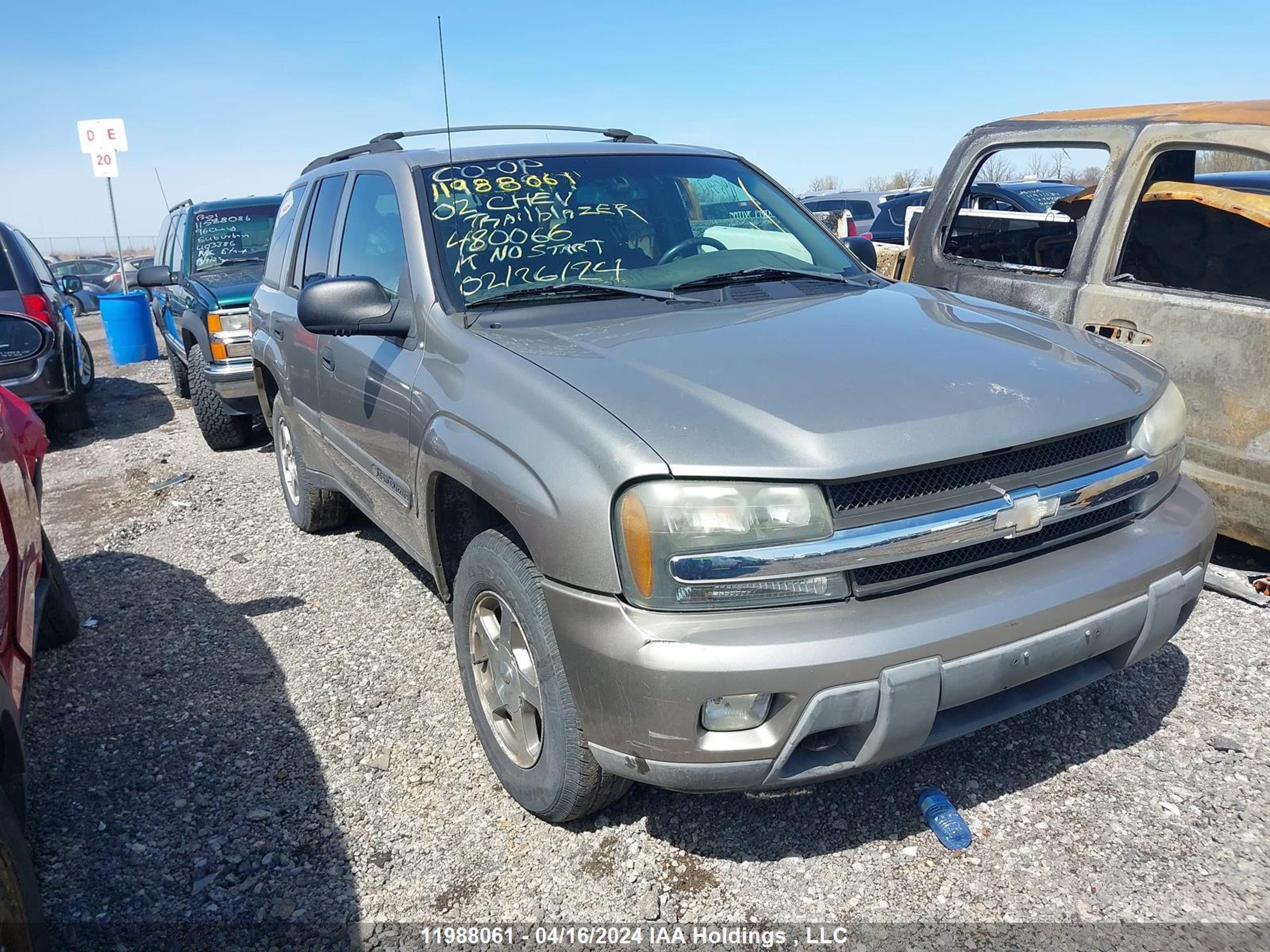 CHEVROLET TRAILBLAZER 2002 1gndt13s222480066