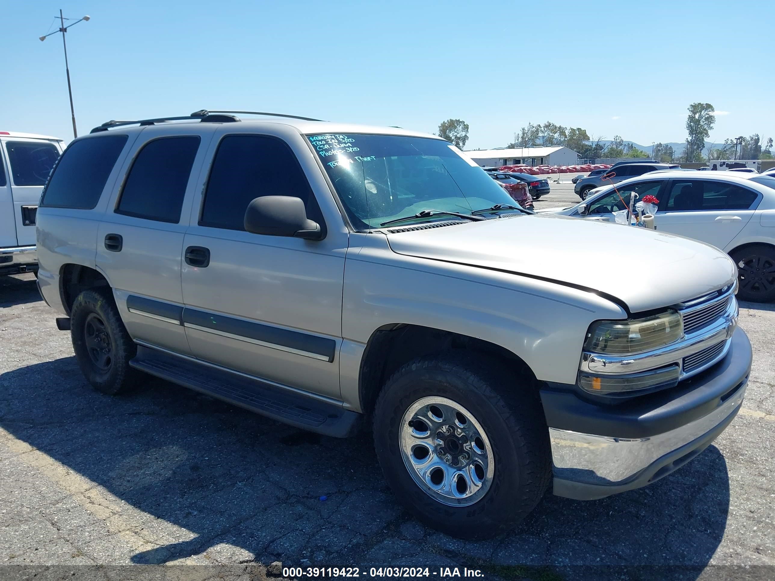 CHEVROLET TAHOE 2004 1gnec13vx4r142228