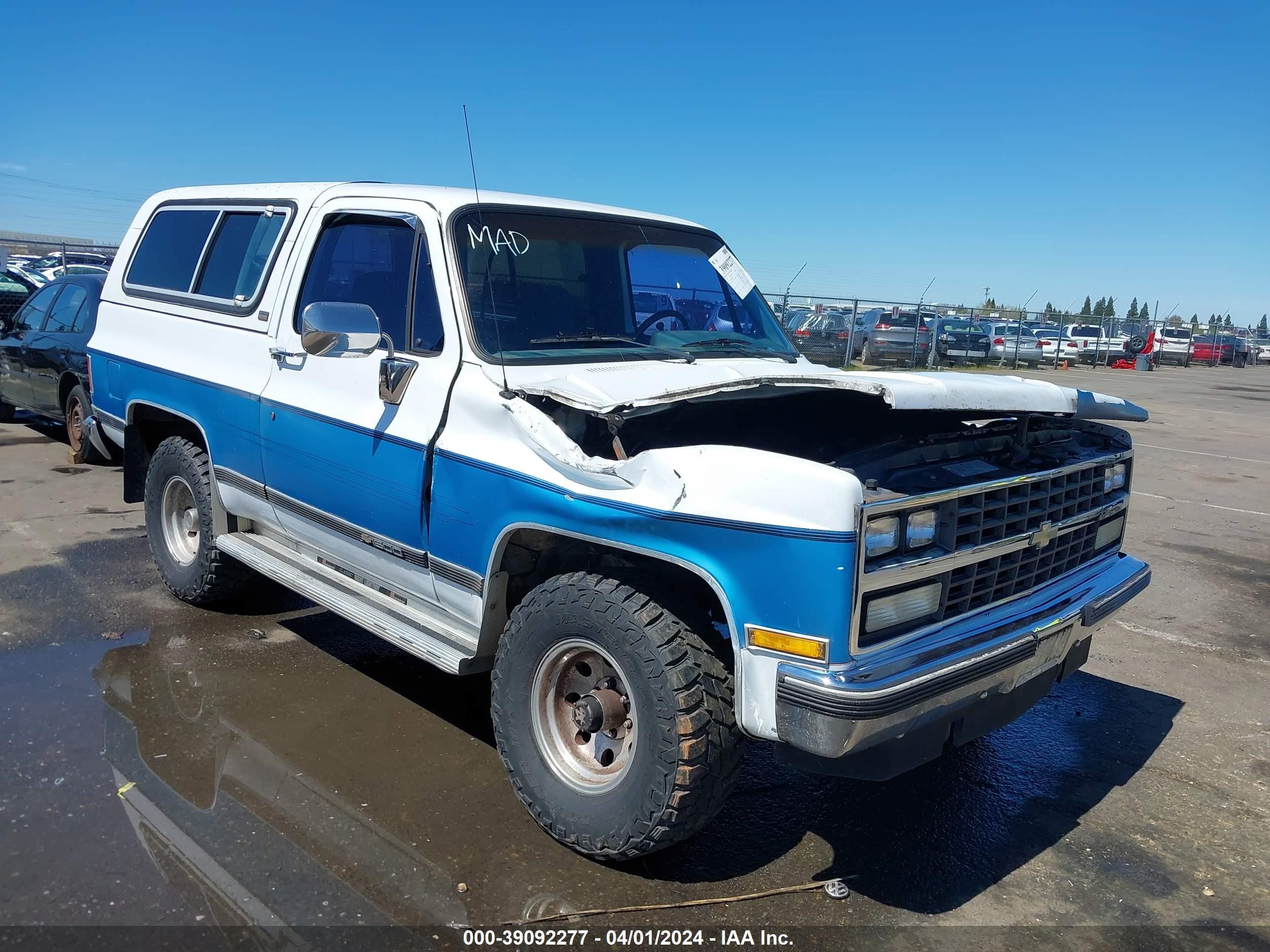 CHEVROLET BLAZER 1990 1gnev18k6lf127587