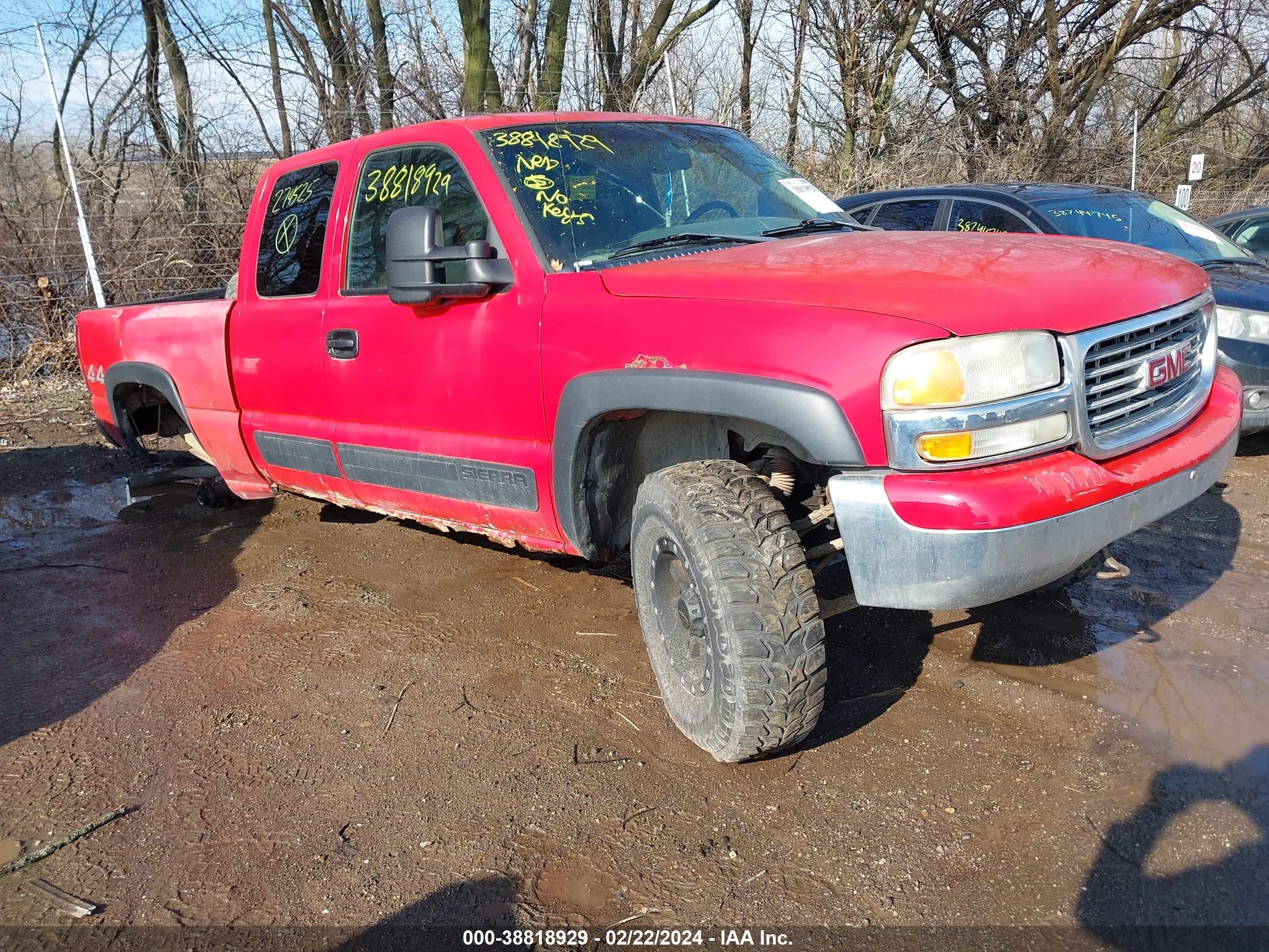 GMC SIERRA 2002 1gtek19t92z274525