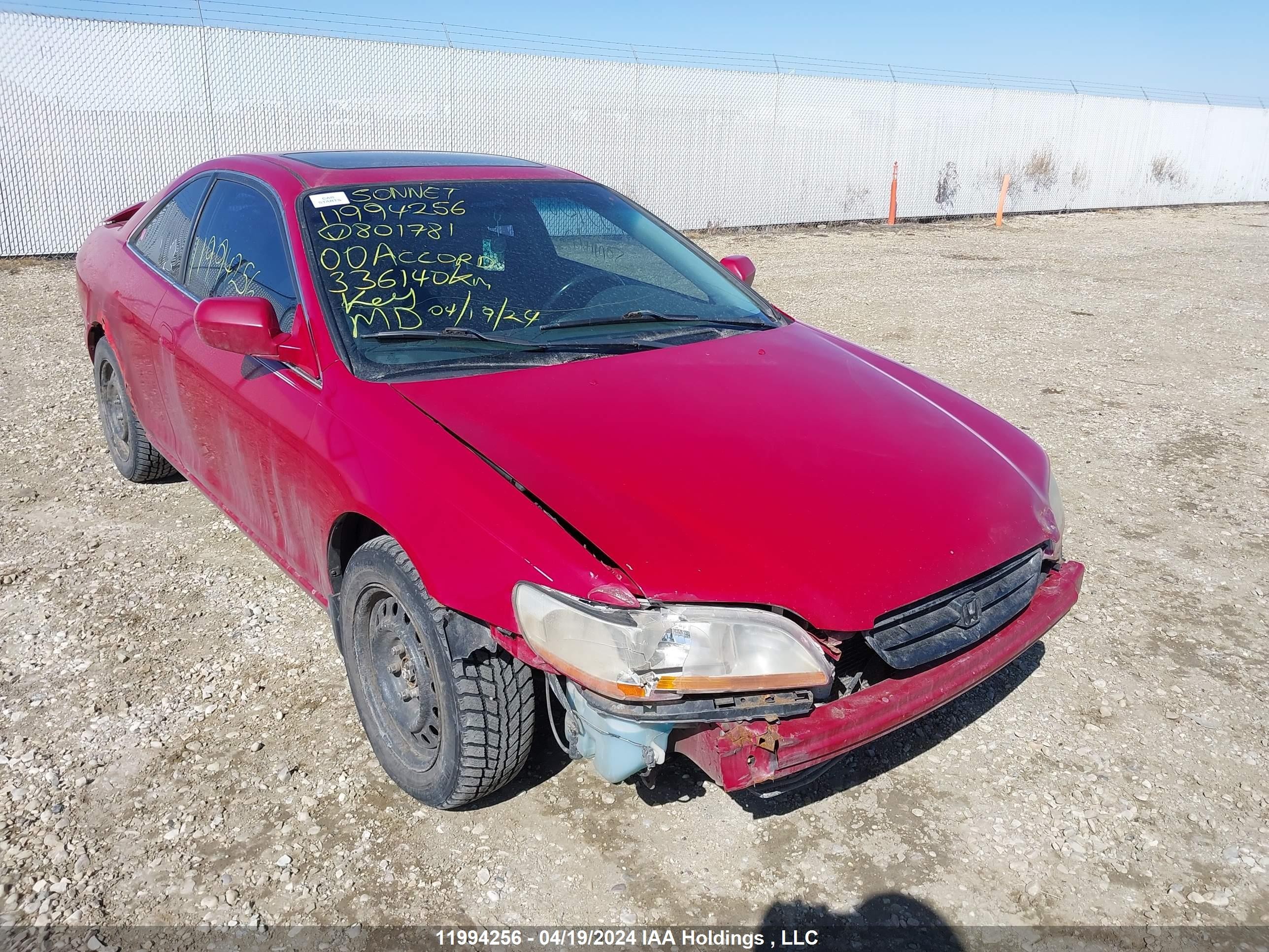 HONDA ACCORD 2000 1hgcg2258ya801781