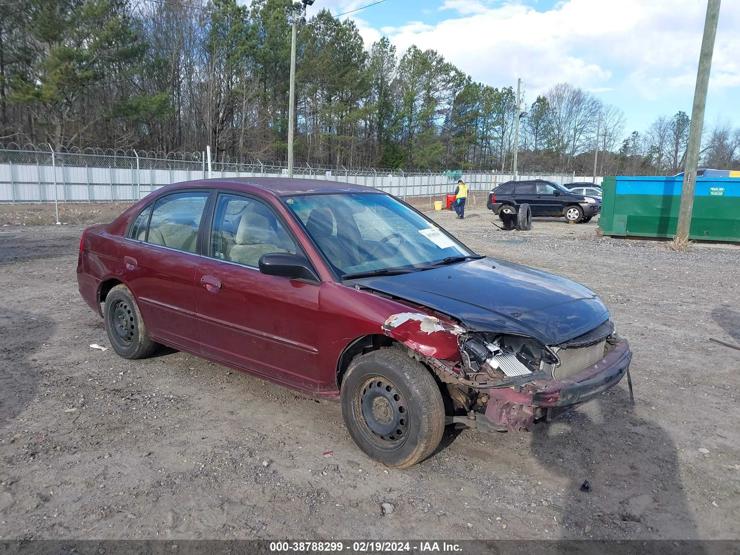 HONDA CIVIC 2002 1hges16522l075164