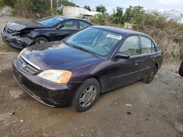 HONDA CIVIC LX 2001 1hges16531l056508