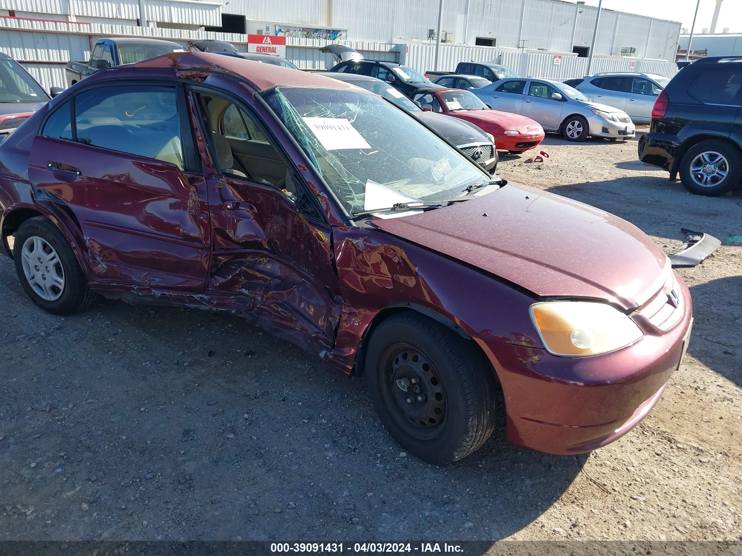 HONDA CIVIC 2002 1hges16552l061758