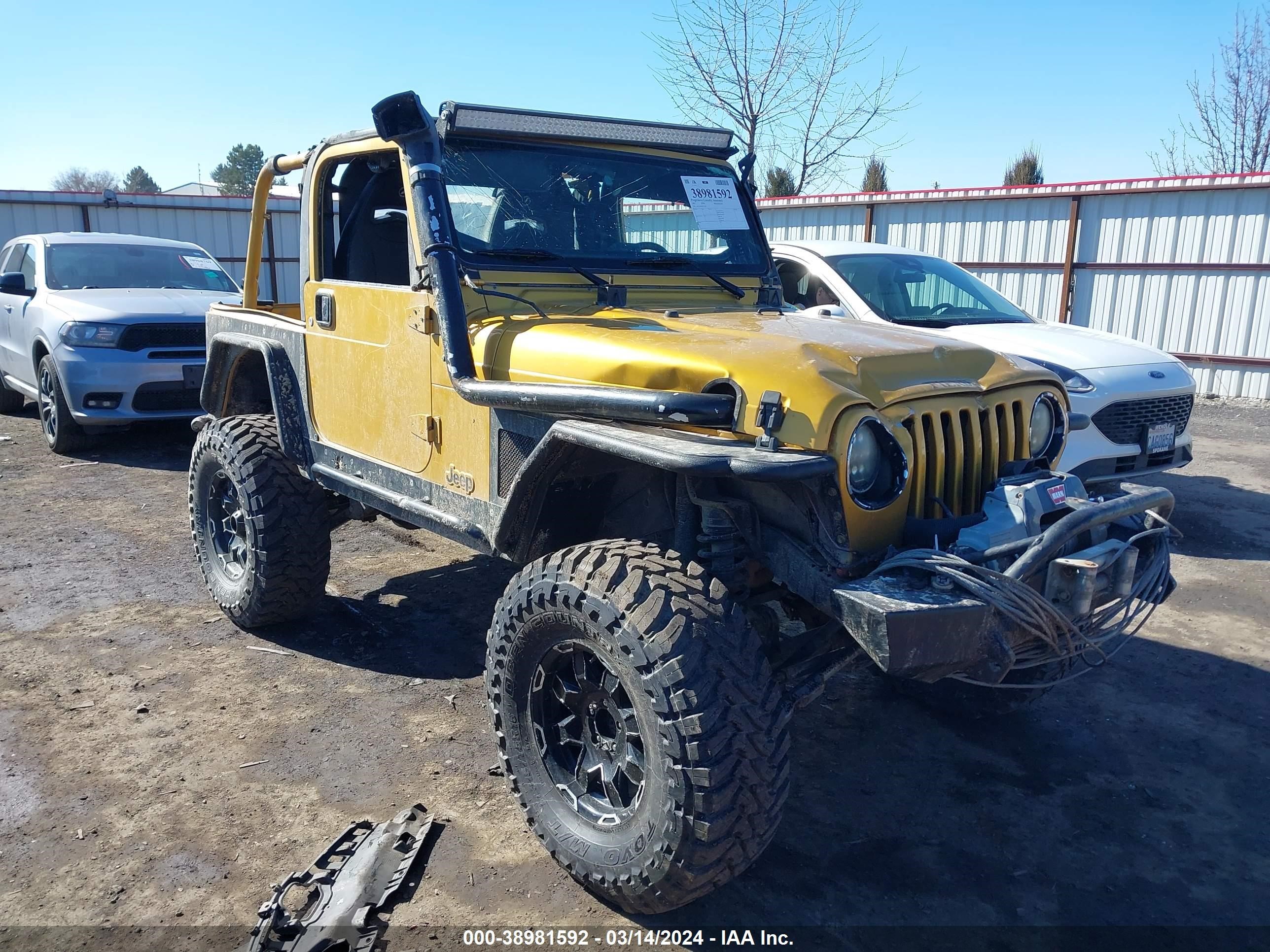 JEEP WRANGLER 2003 1j4fa39s43p317704