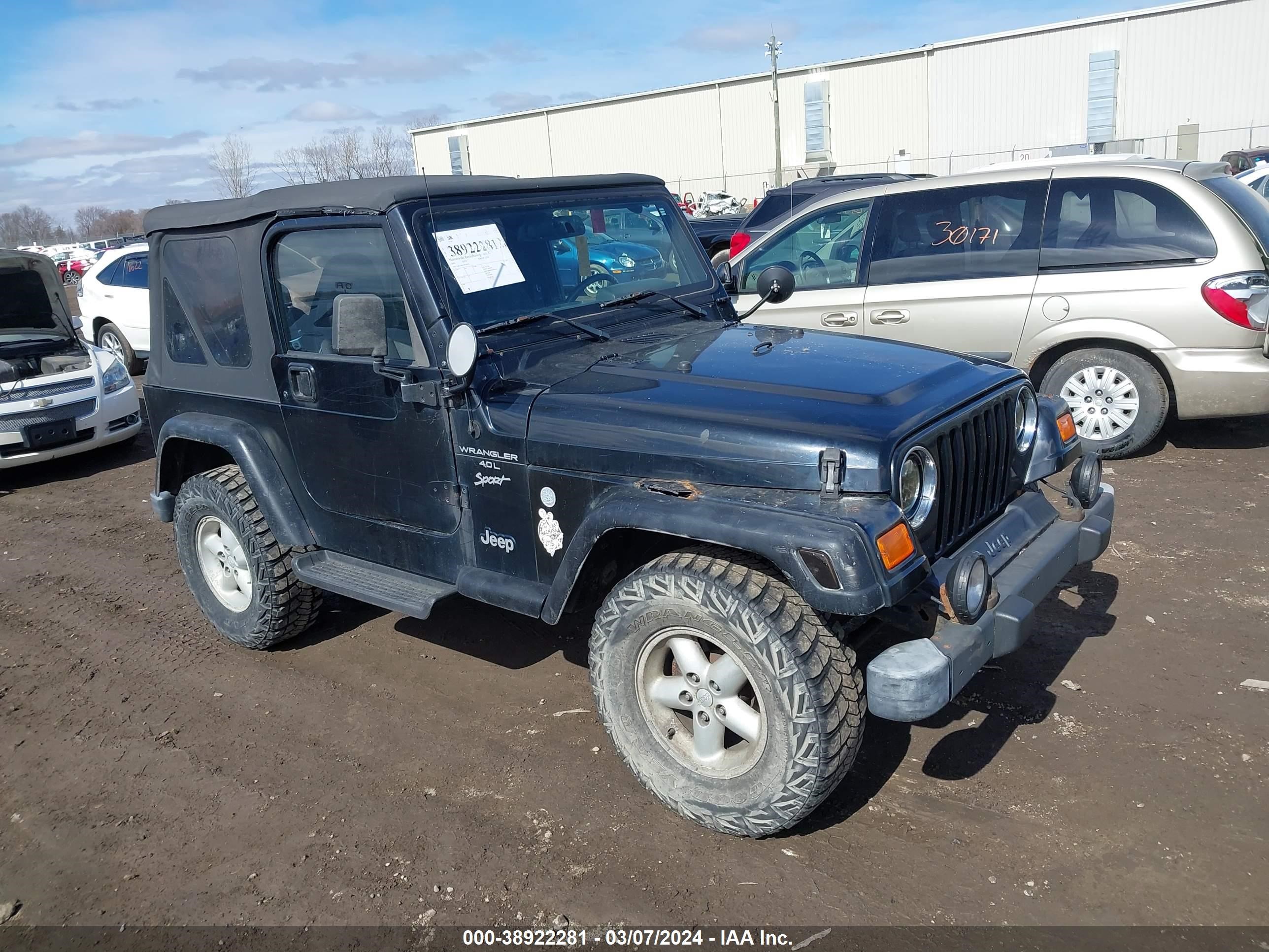 JEEP WRANGLER 2001 1j4fa49s31p374432