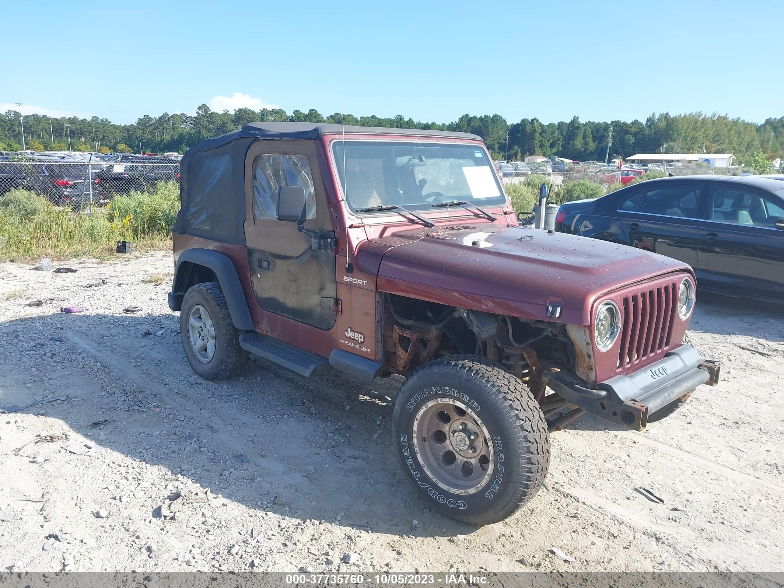 JEEP WRANGLER 2003 1j4fa49s43p373227