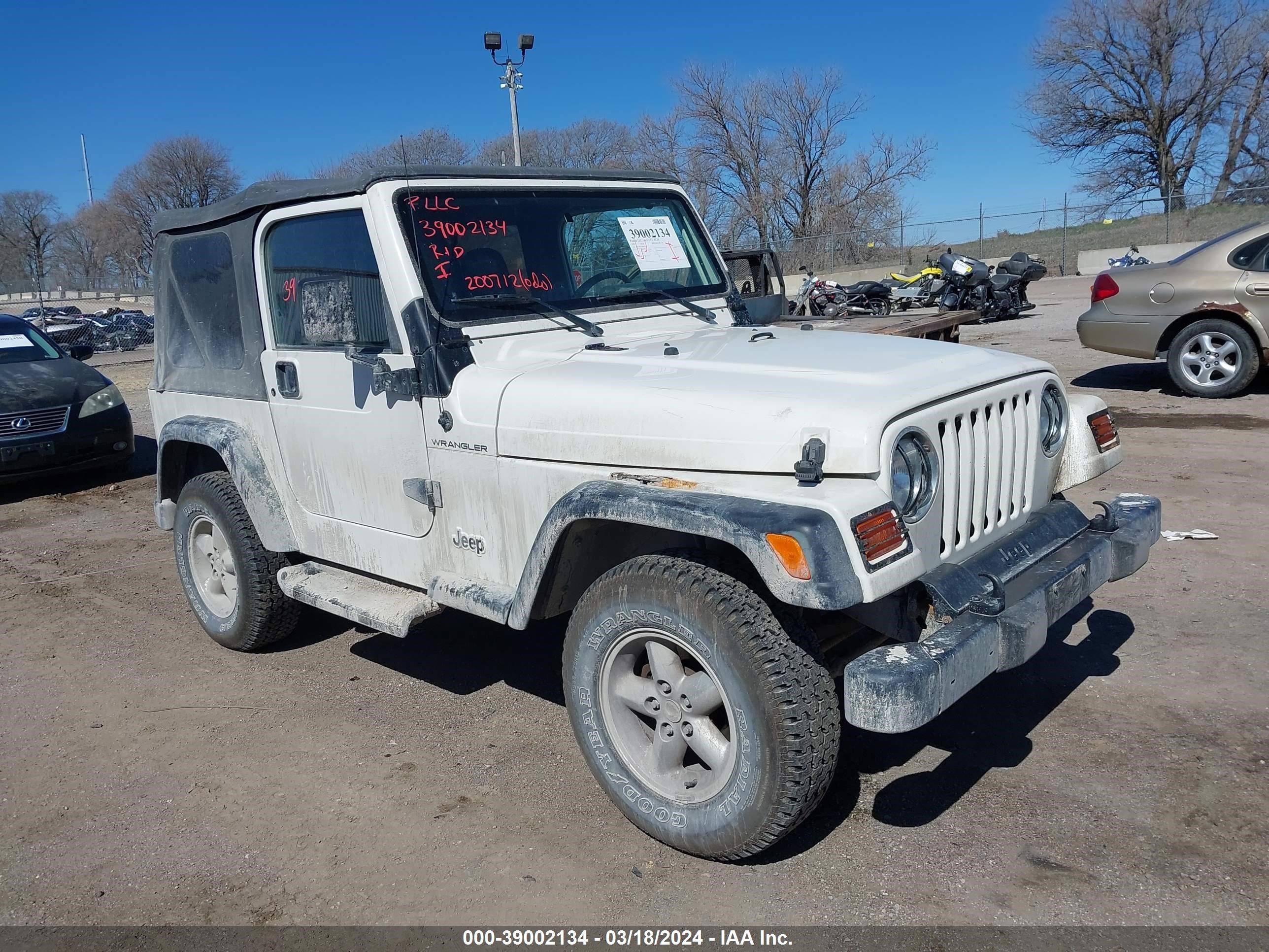 JEEP WRANGLER 1999 1j4fy29p3xp461719