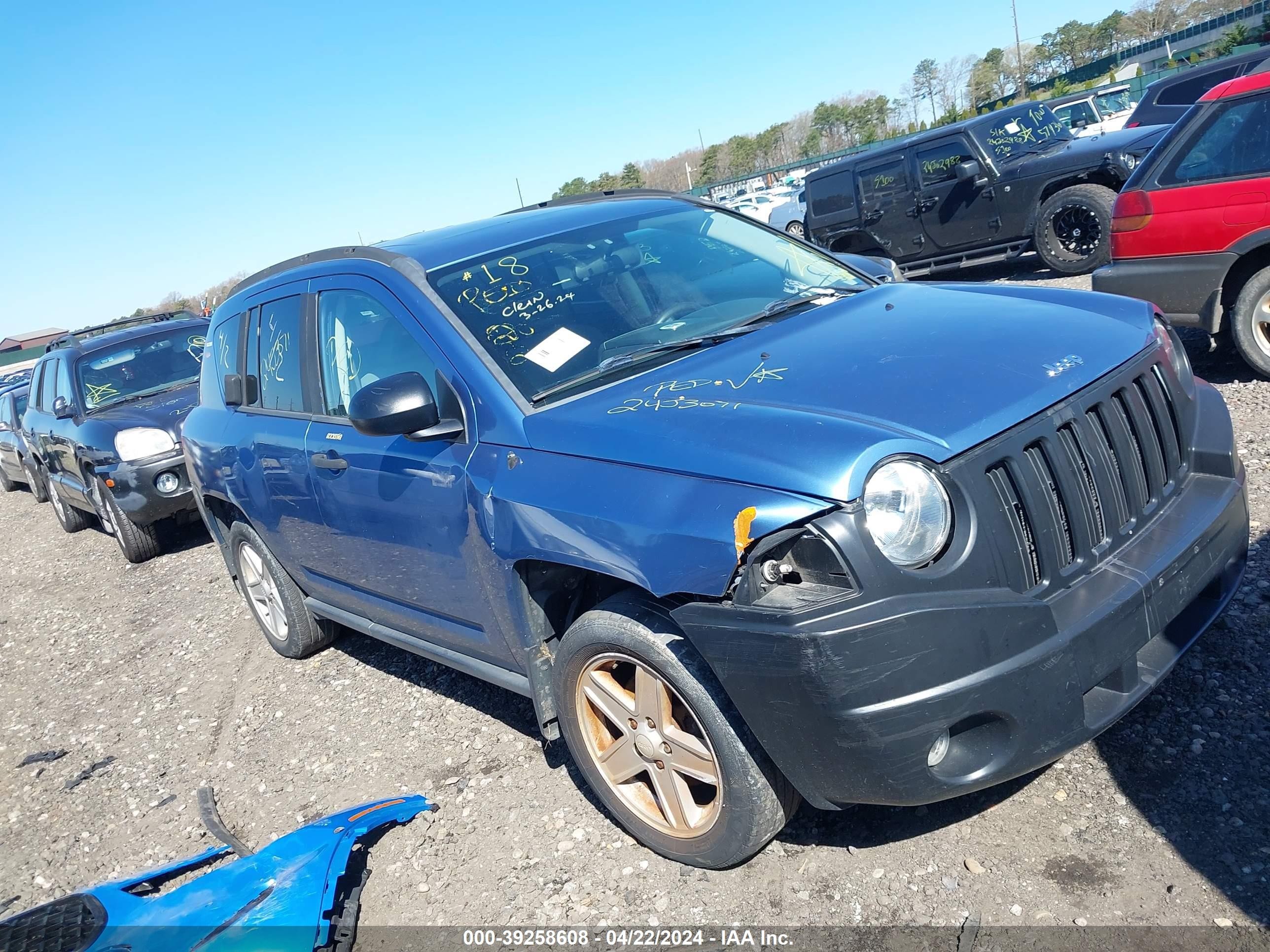 JEEP COMPASS 2007 1j8ff47w87d362275