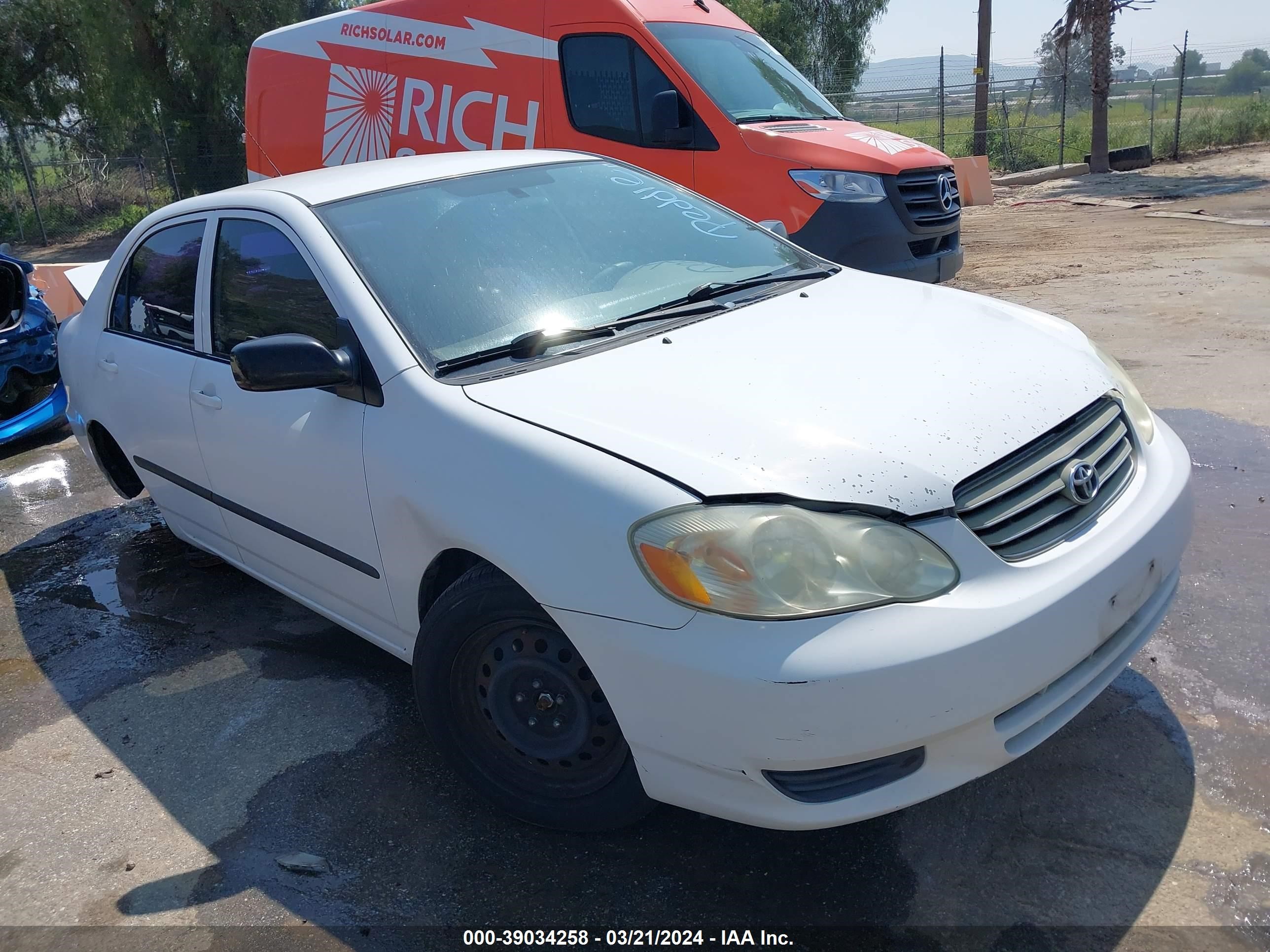 TOYOTA COROLLA 2003 1nxbr32e23z024611