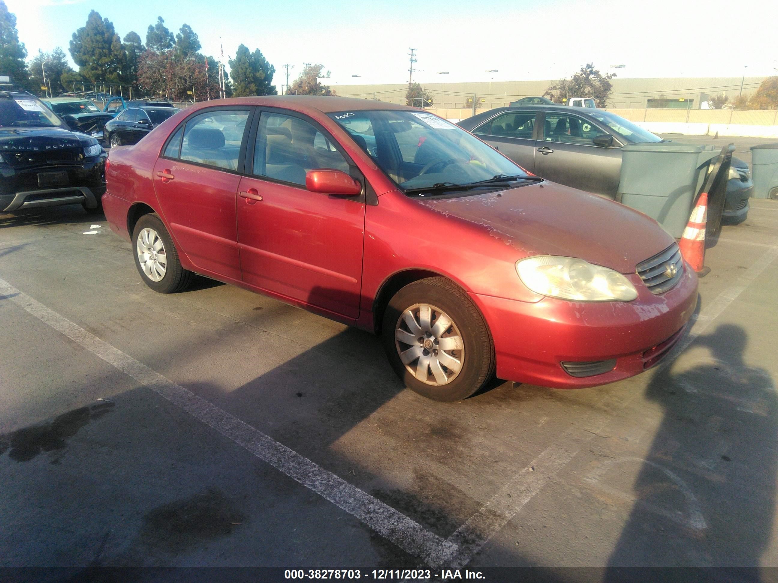 TOYOTA COROLLA 2003 1nxbr32e43z082896