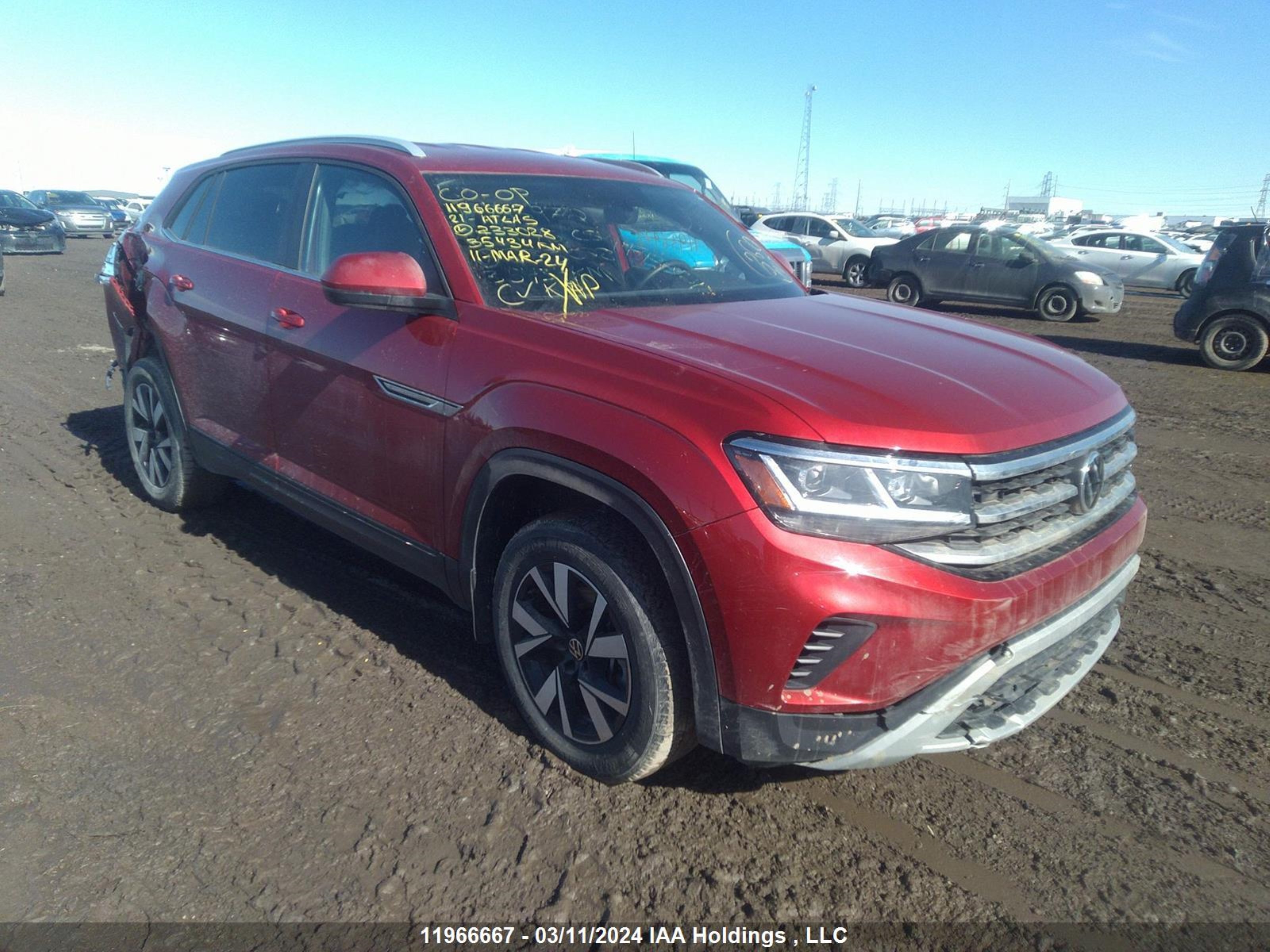 VOLKSWAGEN ATLAS CROSS SPORT 2021 1v2lc2ca2mc233028