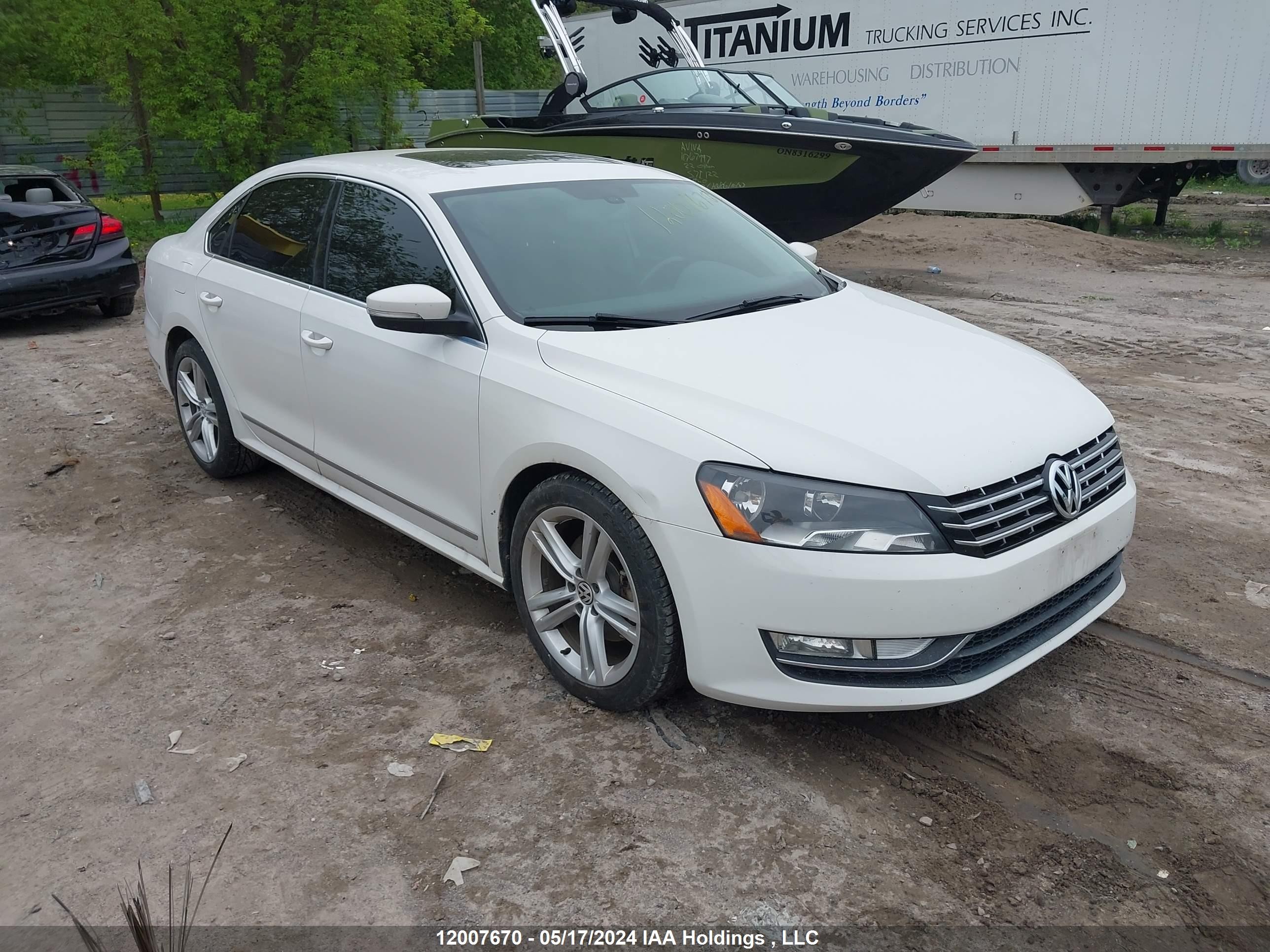 VOLKSWAGEN PASSAT 2012 1vwcn7a38cc110231