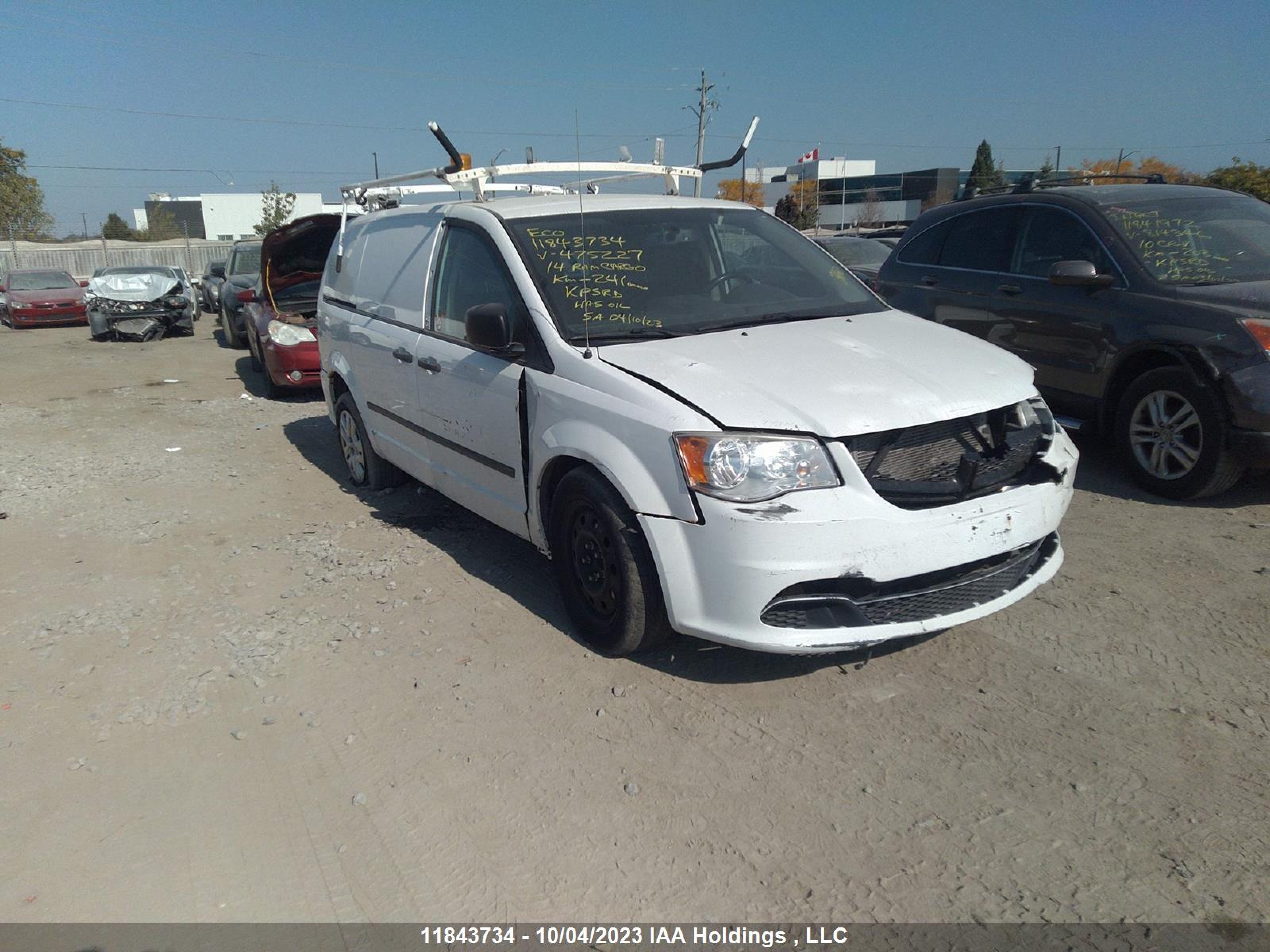 RAM CARGO VAN TRADESMAN 2014 2c4jrgag6er475227