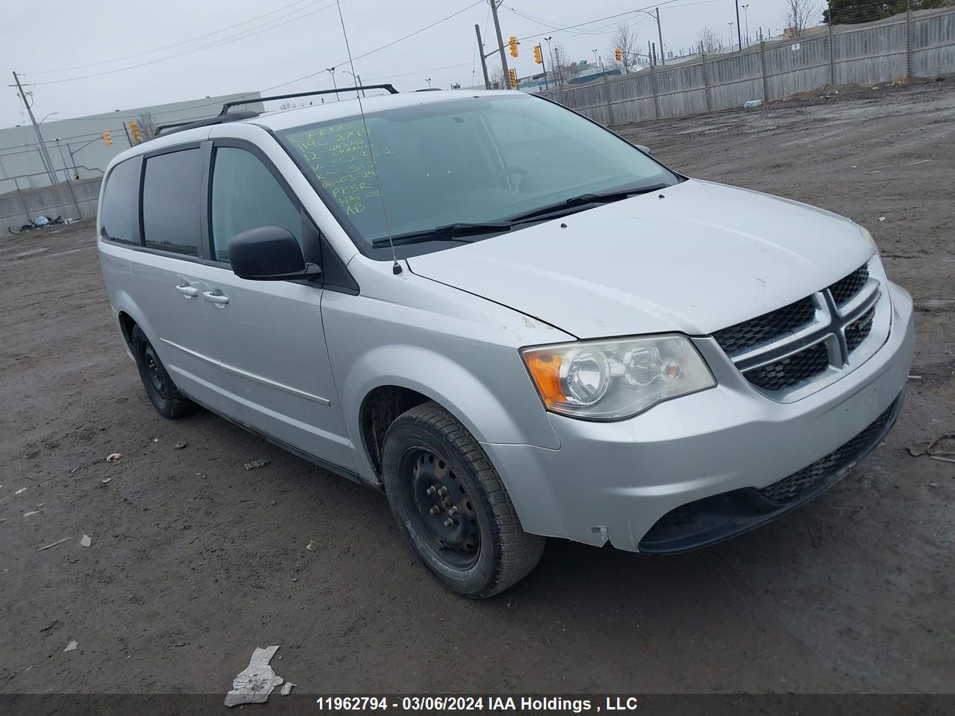 DODGE CARAVAN 2012 2c4rdgbg5cr352452