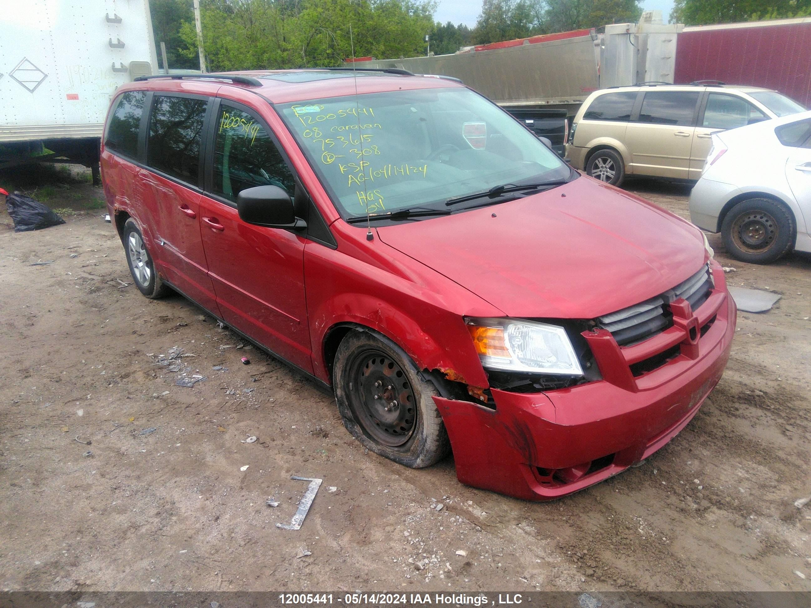 DODGE CARAVAN 2008 2d8hn44hx8r753615