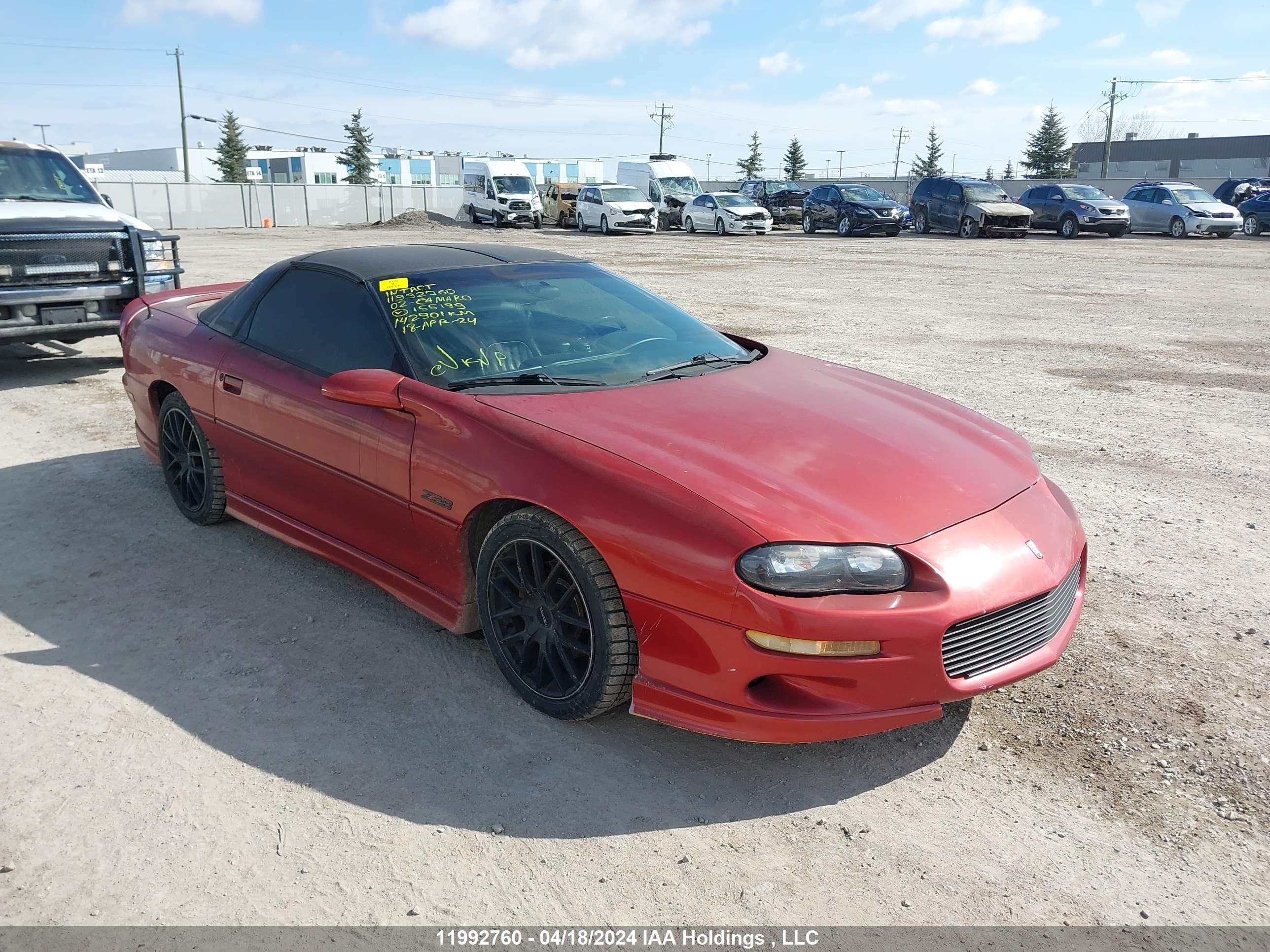 CHEVROLET CAMARO 2002 2g1fp22g222155199