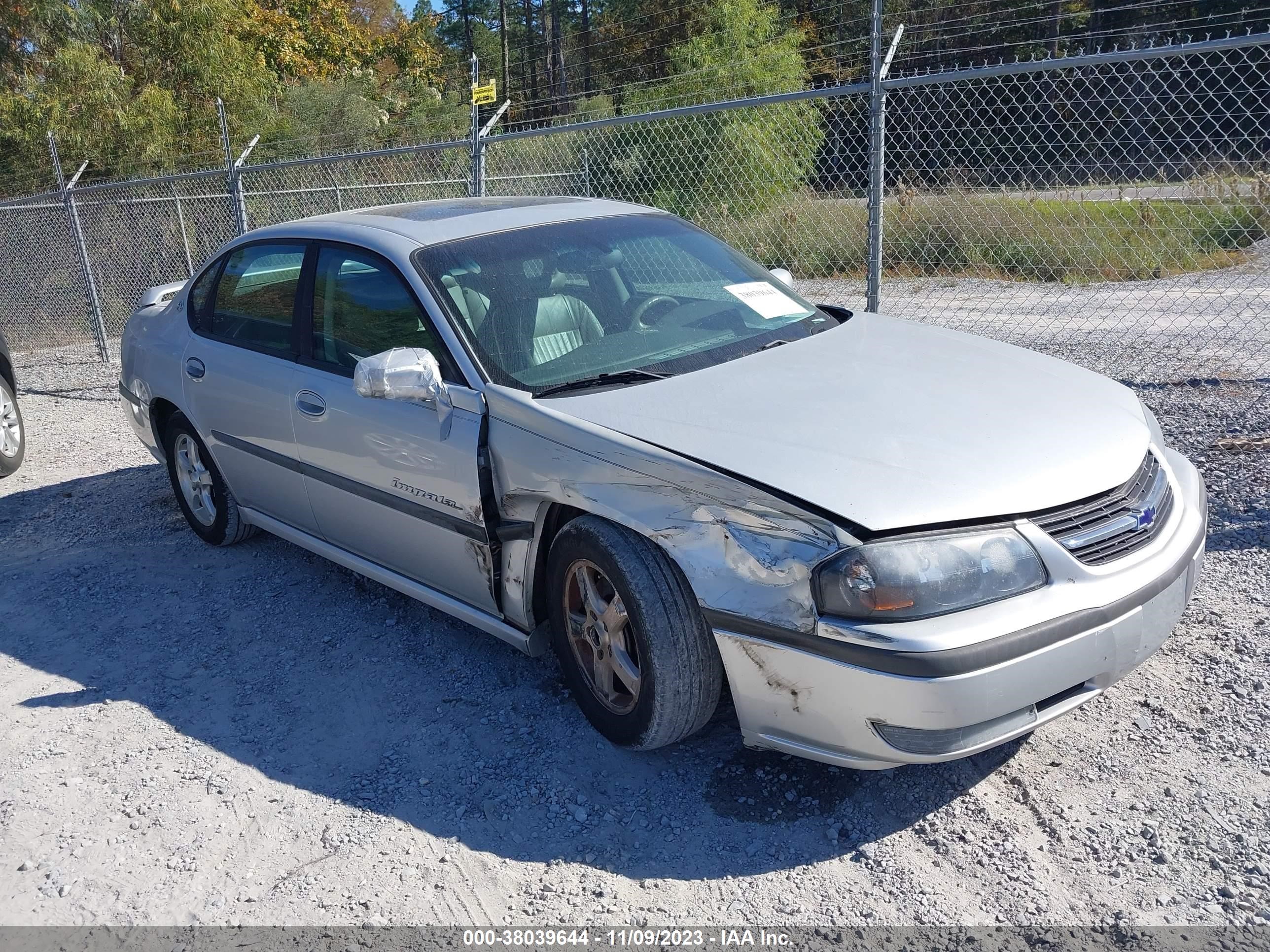 CHEVROLET IMPALA 2003 2g1wh52k739150740