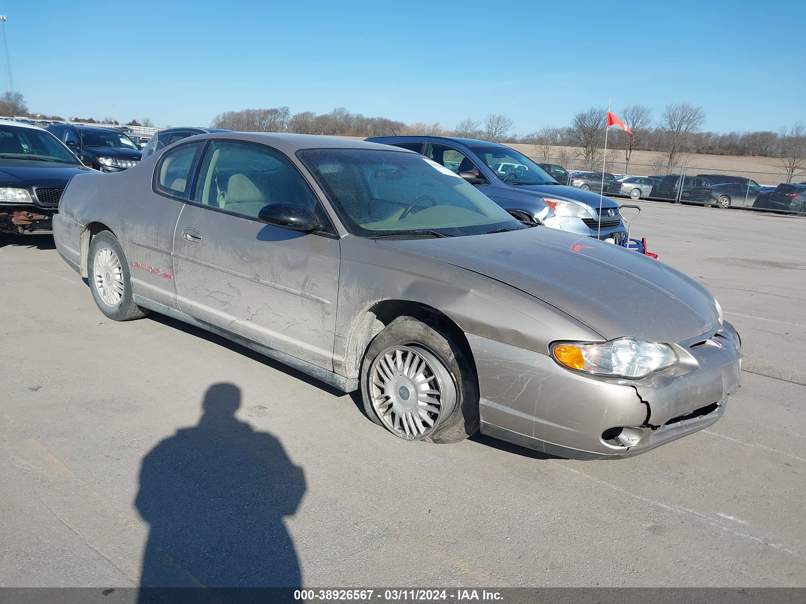 CHEVROLET MONTE CARLO 2002 2g1ww12e329336685