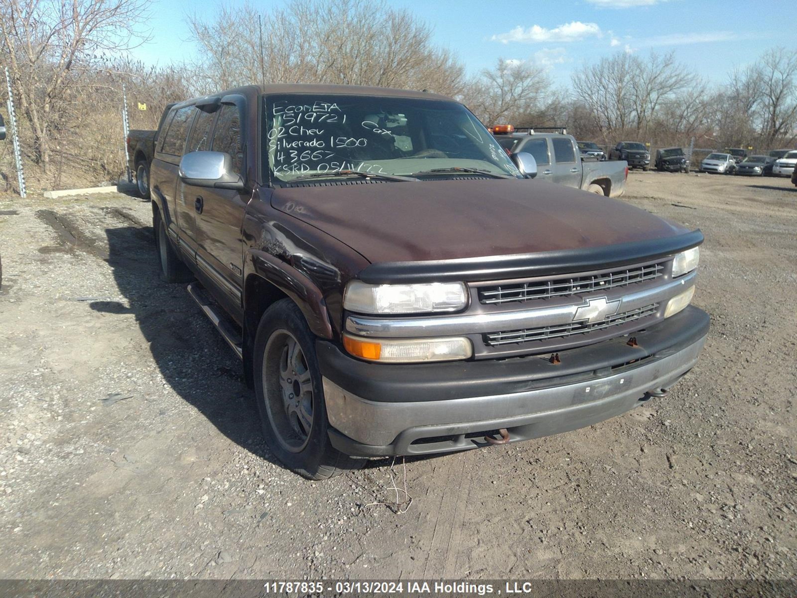 CHEVROLET SILVERADO 2002 2gcek19t921143667