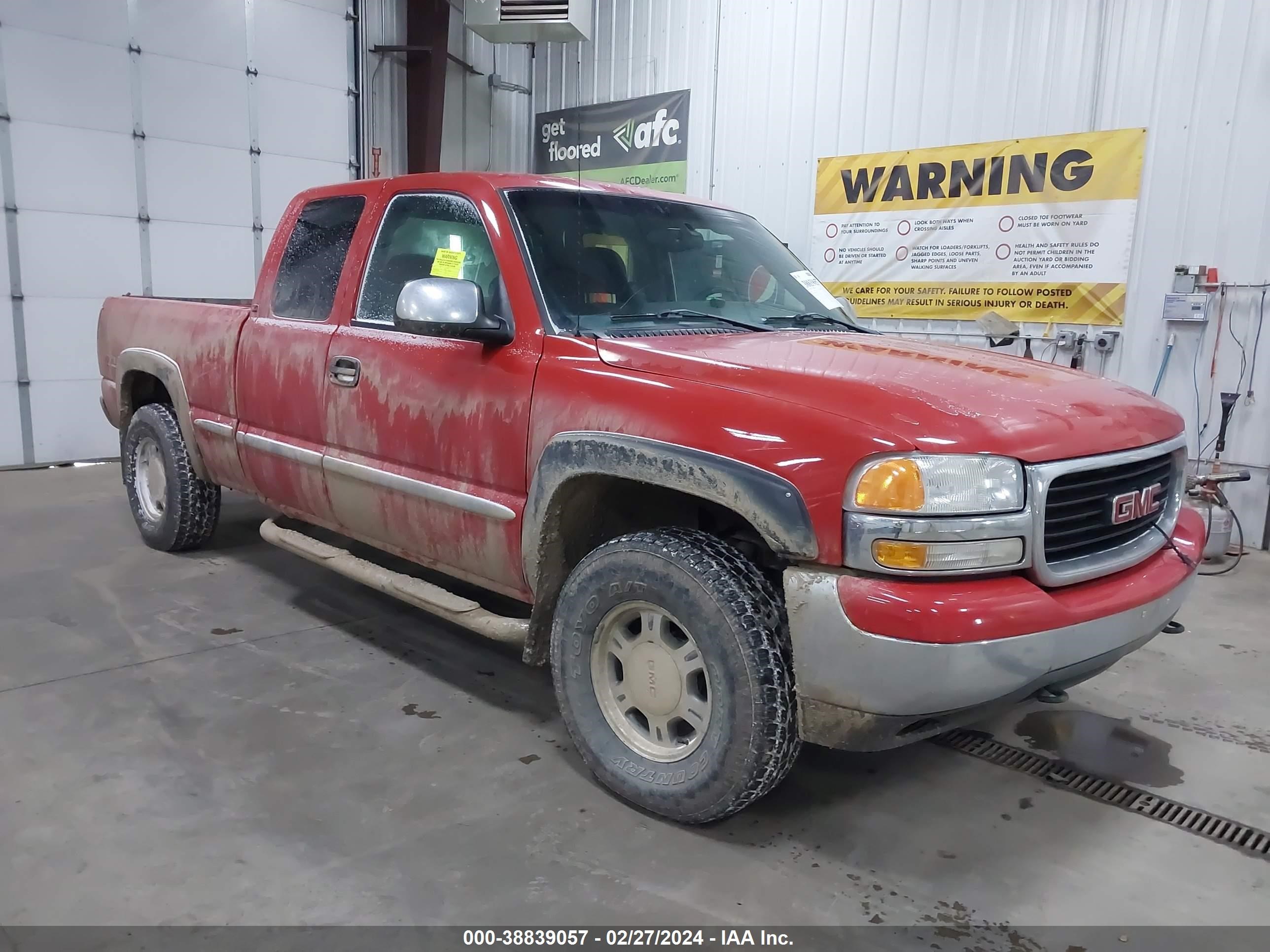 GMC SIERRA 2002 2gtek19t221260099