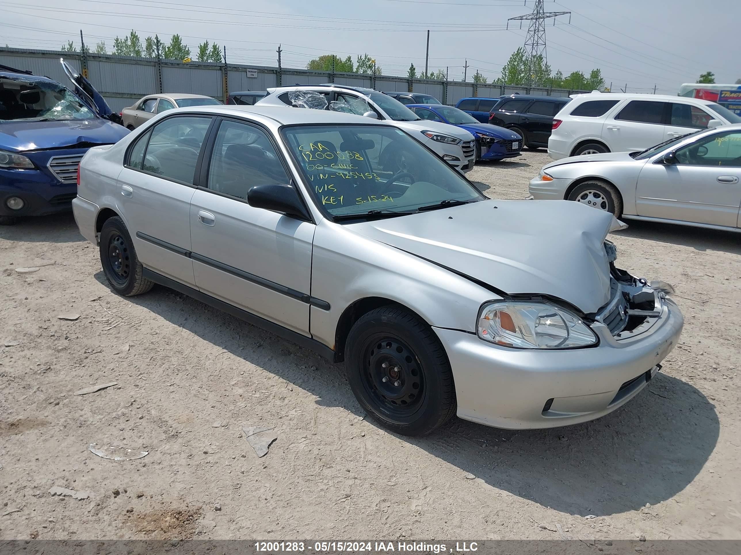 HONDA CIVIC 2000 2hgej6615yh925453