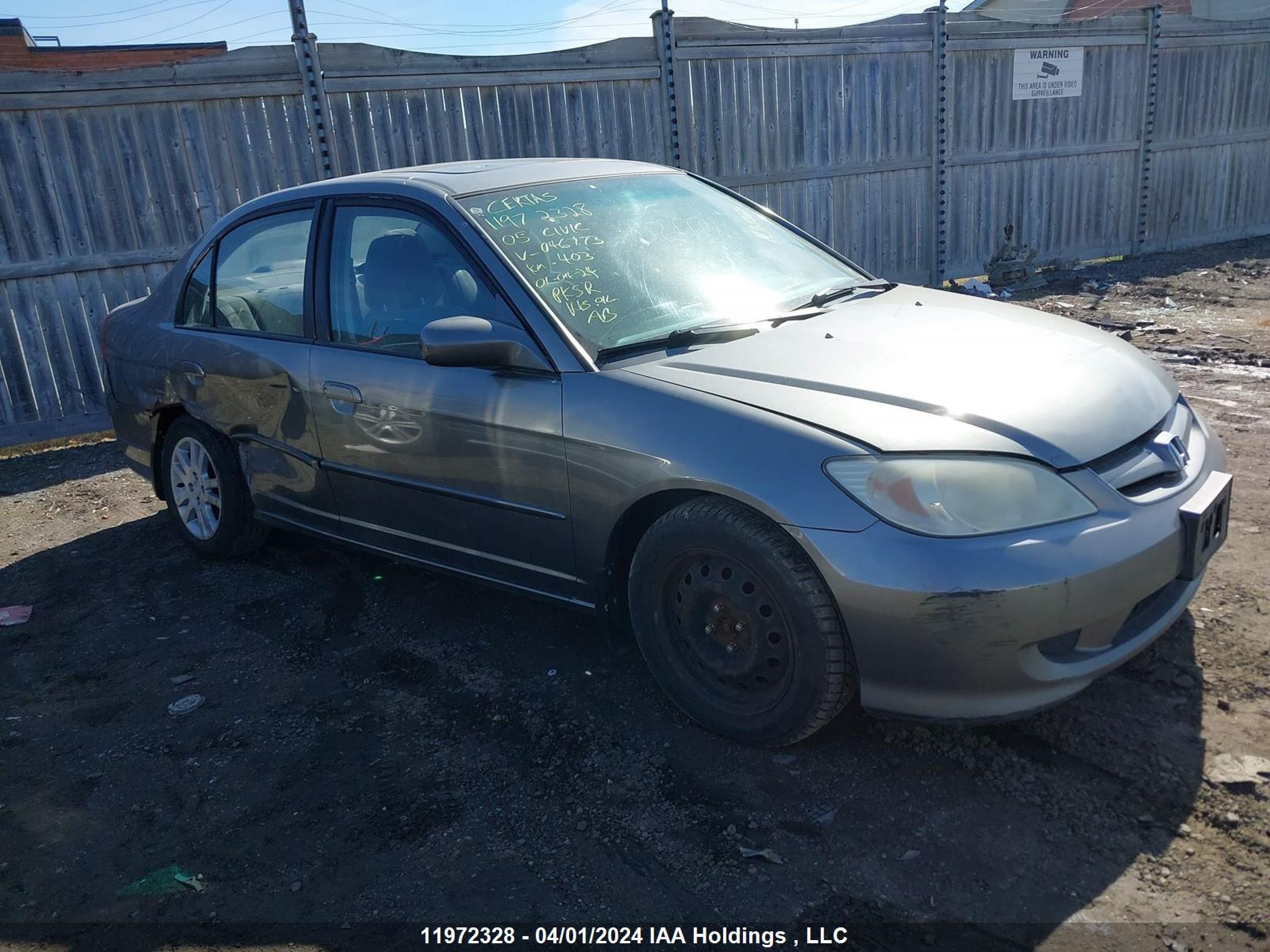 HONDA CIVIC 2005 2hges16605h046773