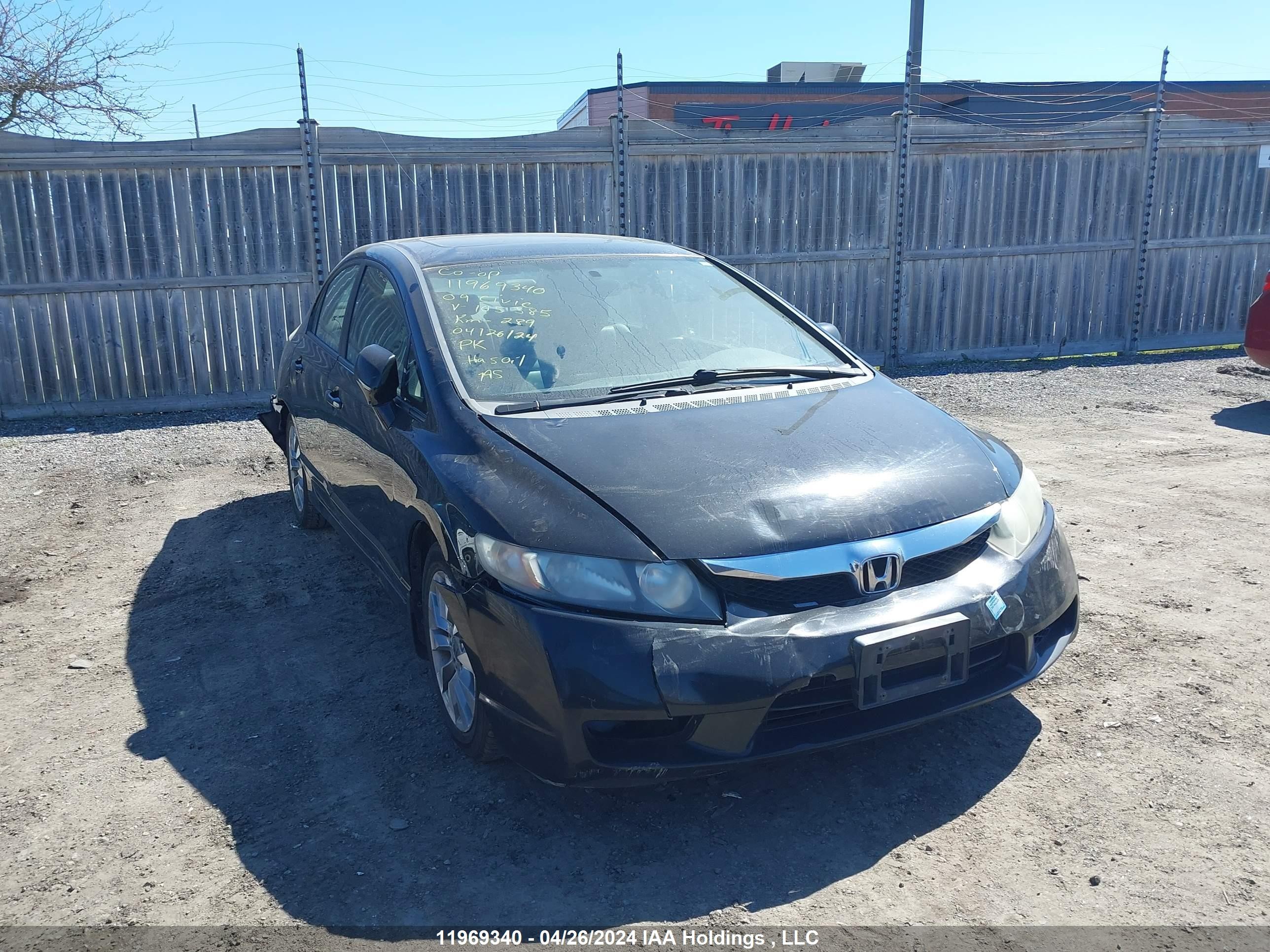 HONDA CIVIC 2009 2hgfa16019h105385