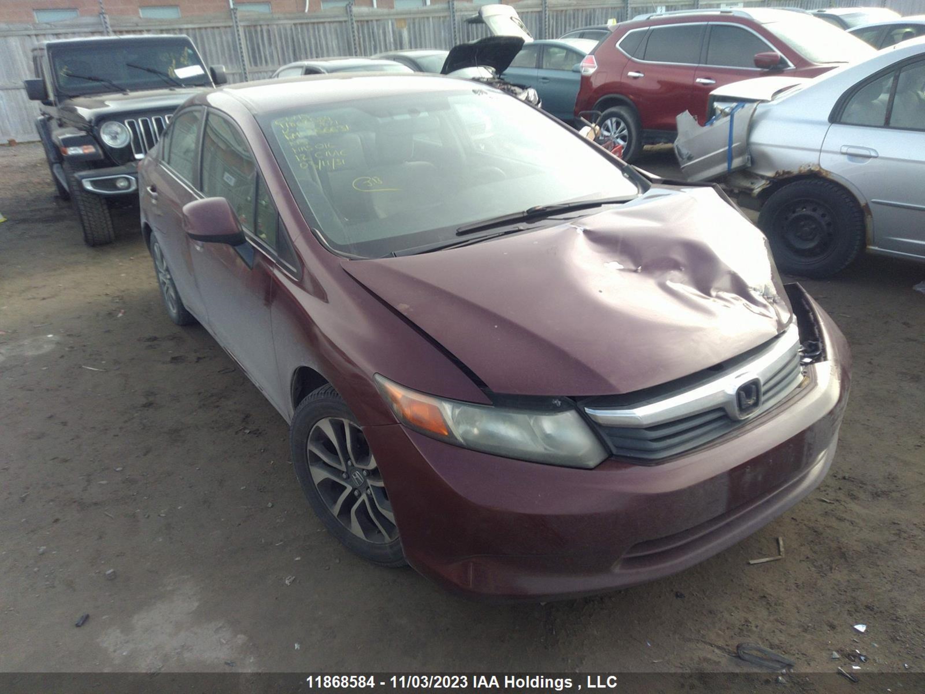 HONDA CIVIC 2012 2hgfb2f41ch050871