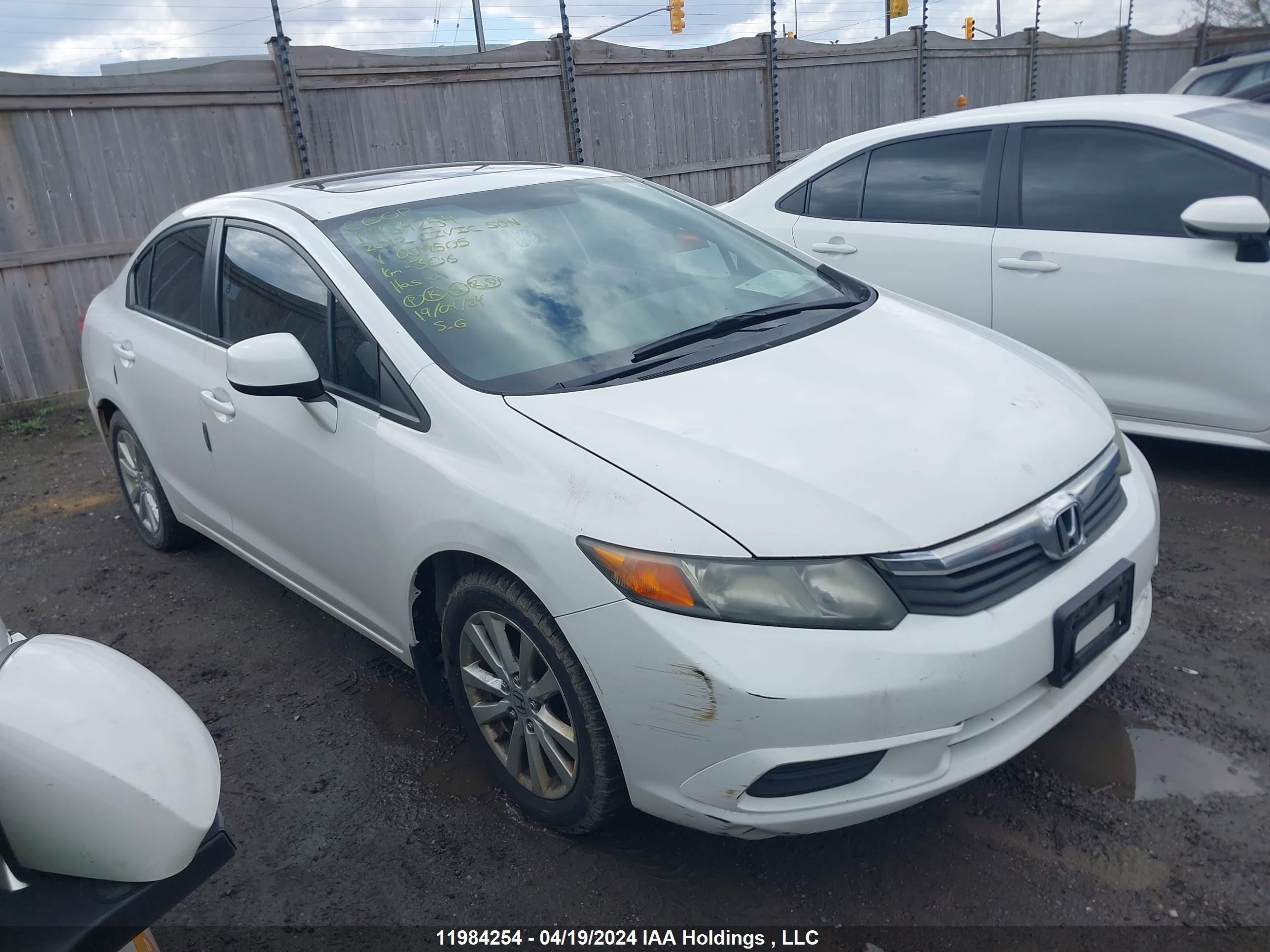 HONDA CIVIC 2012 2hgfb2f51ch009505