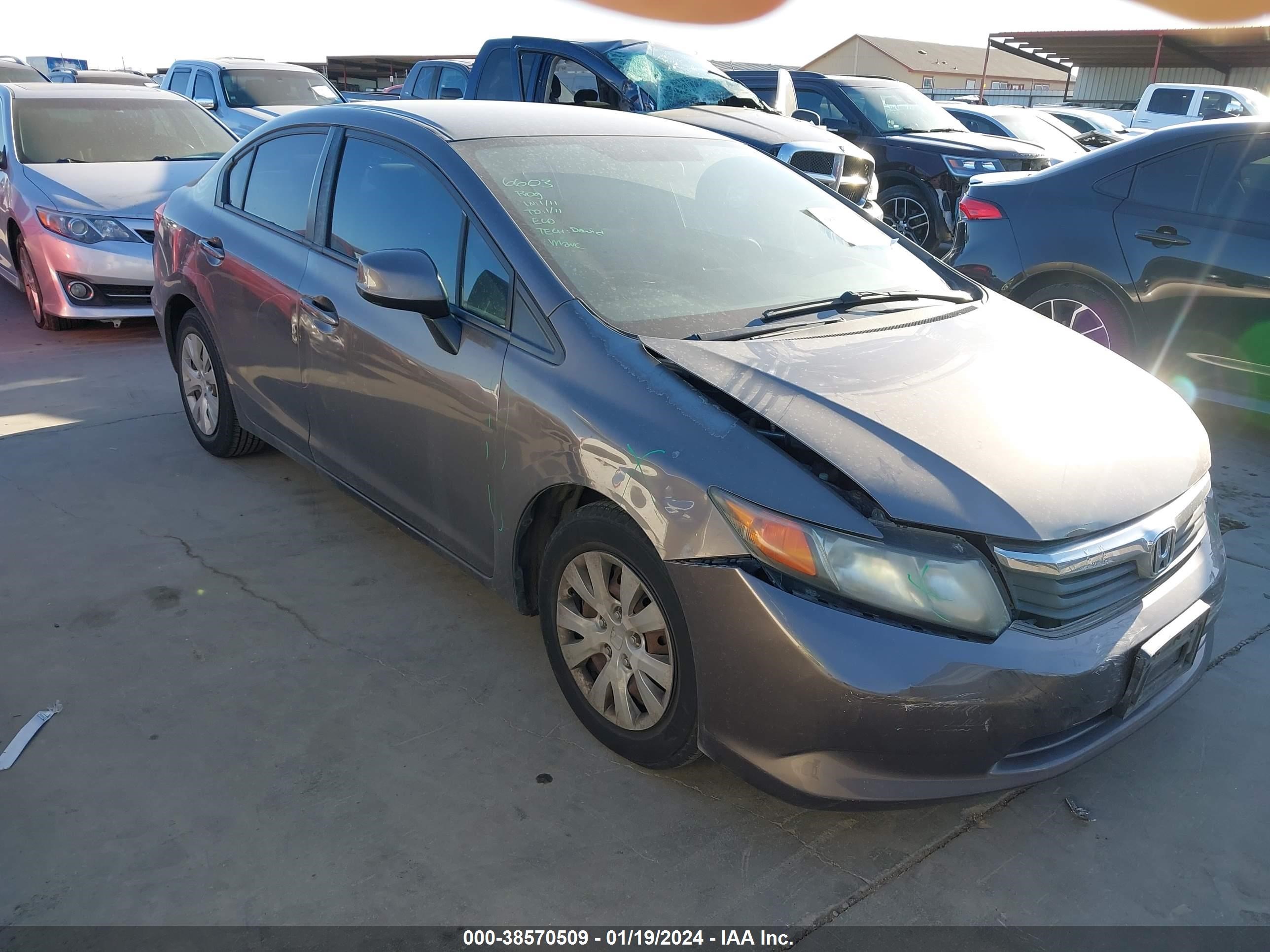 HONDA CIVIC 2012 2hgfb2f52ch562454