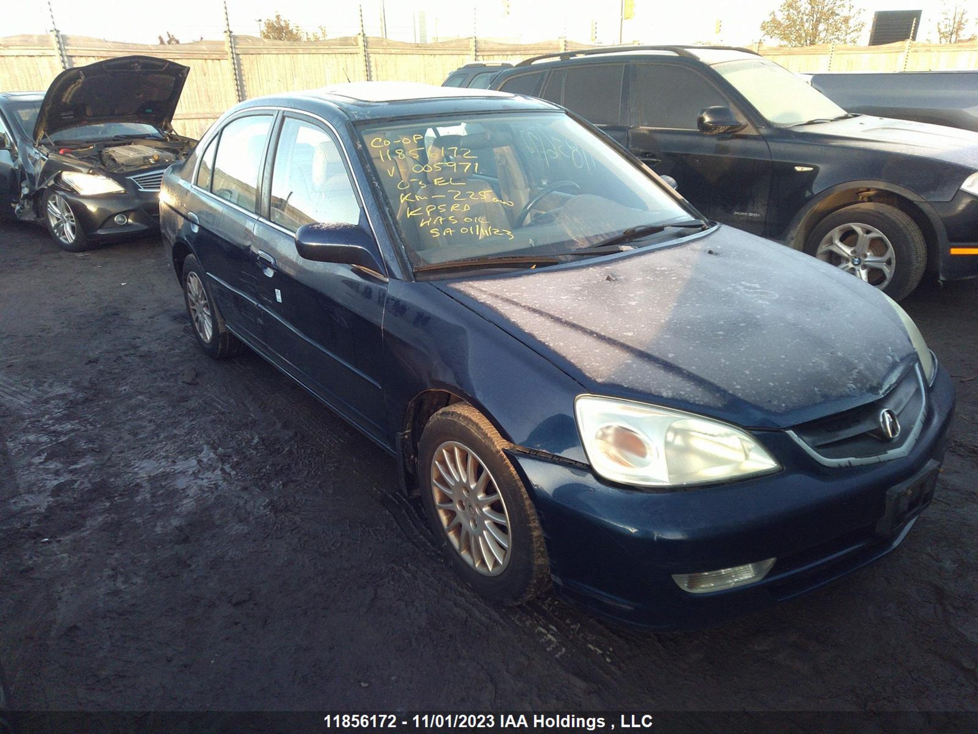 ACURA EL 2003 2hhes36803h005971