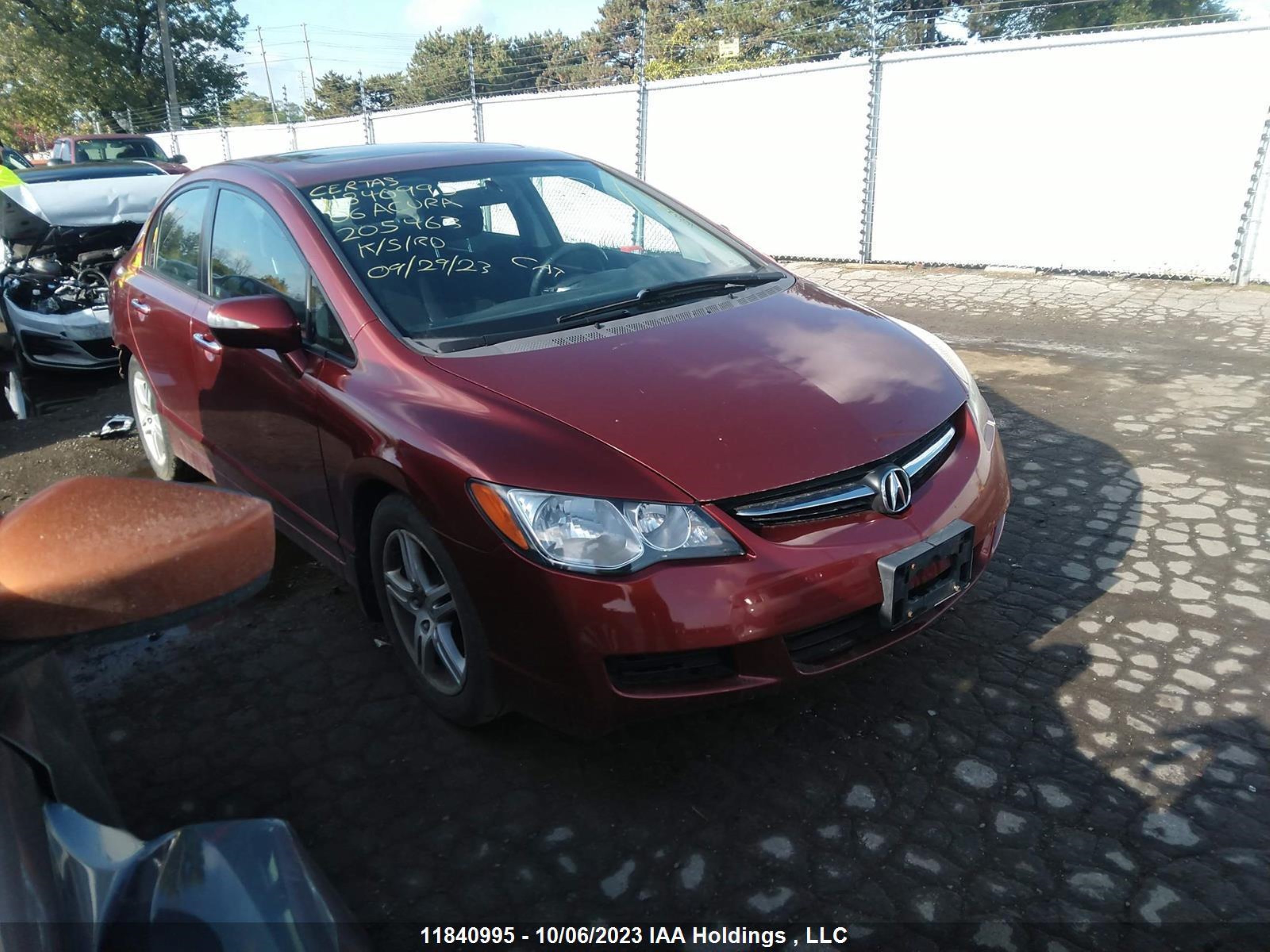 ACURA CSX 2006 2hhfd56506h205463