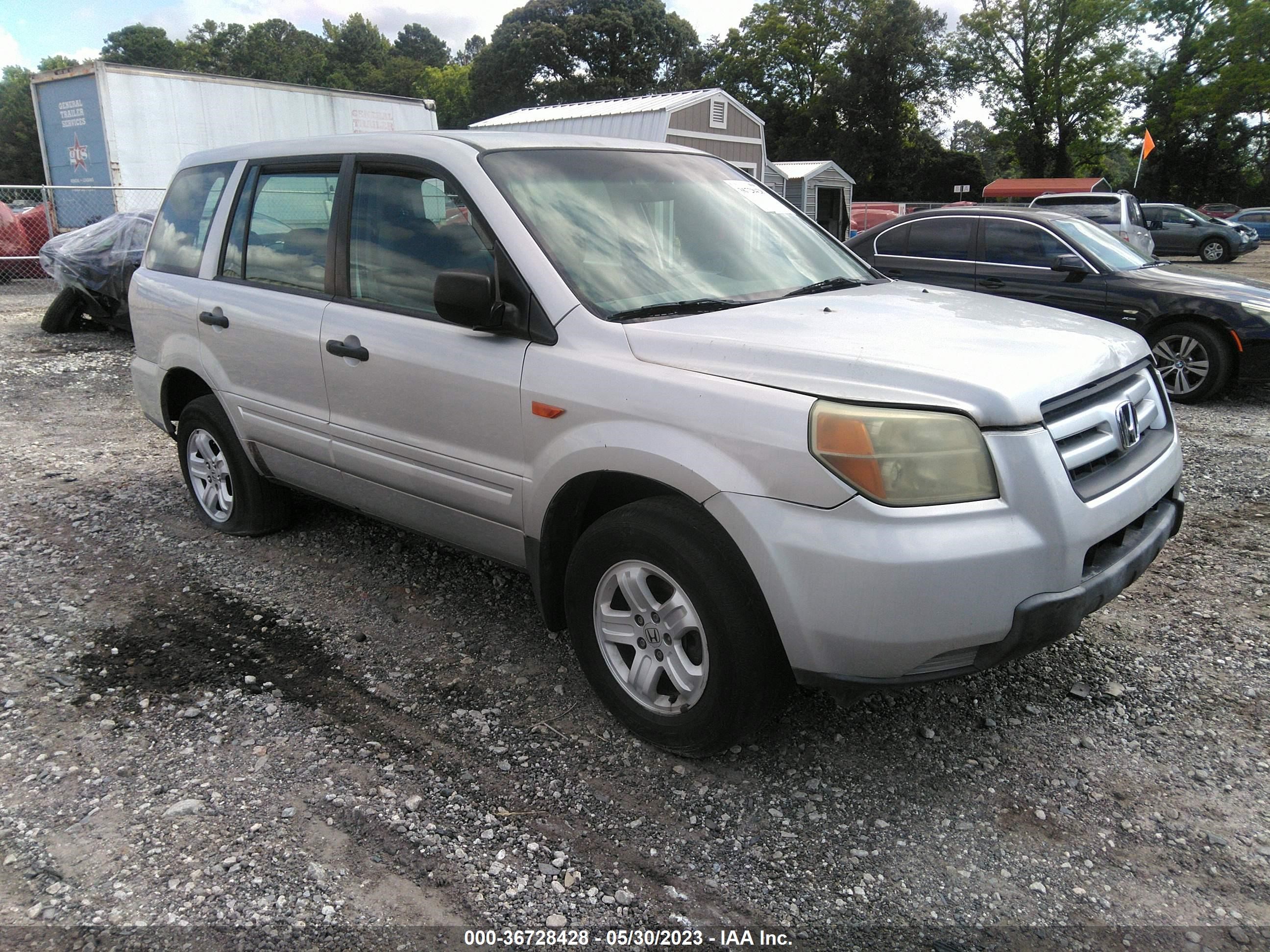 HONDA PILOT 2006 2hkyf18186h511939