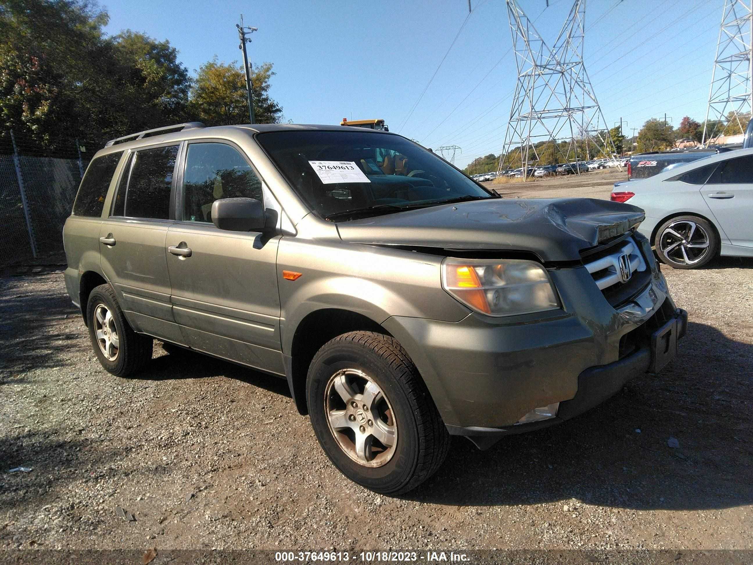 HONDA PILOT 2007 2hkyf18417h510935