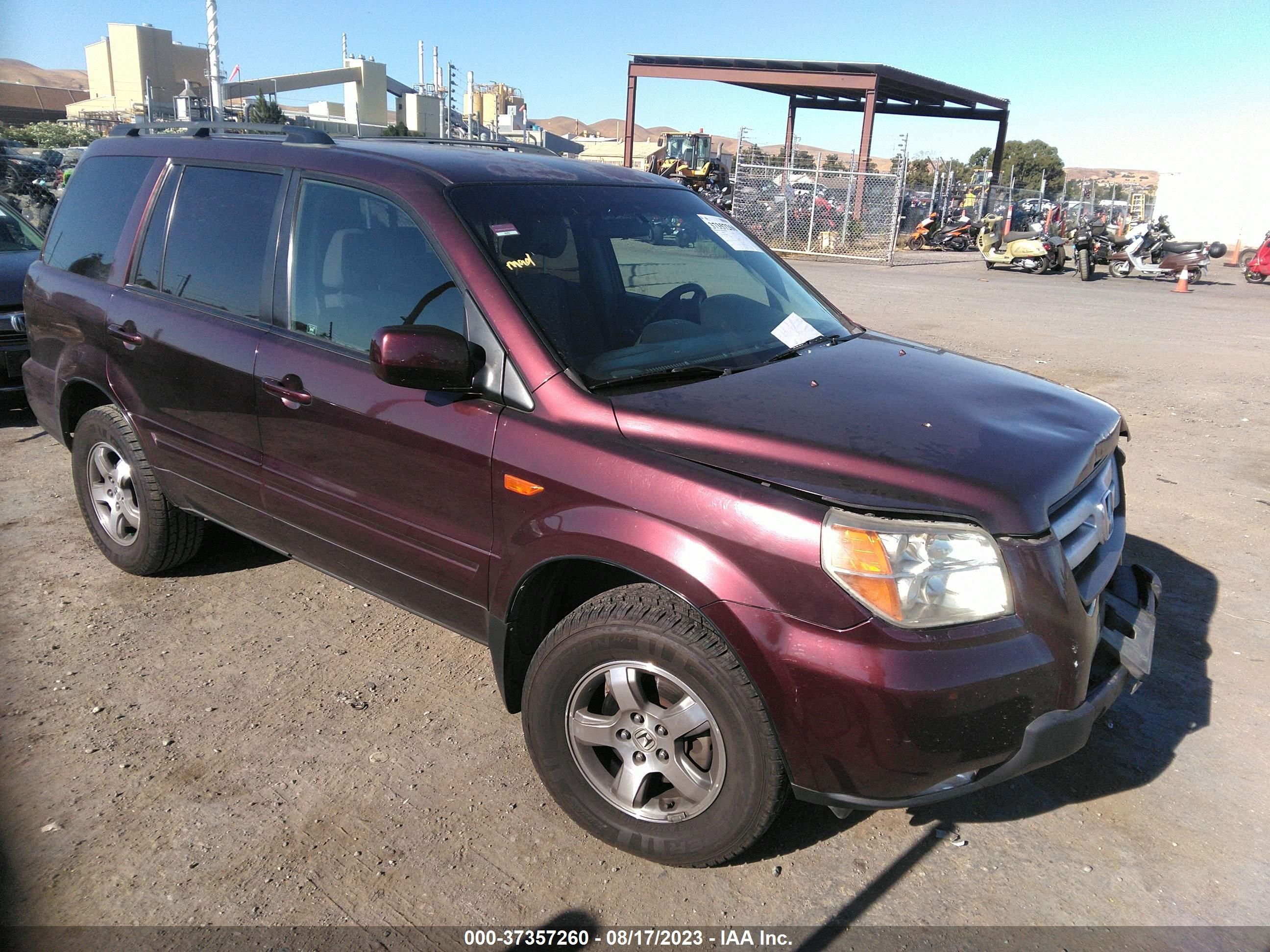 HONDA PILOT 2007 2hkyf184x7h503790