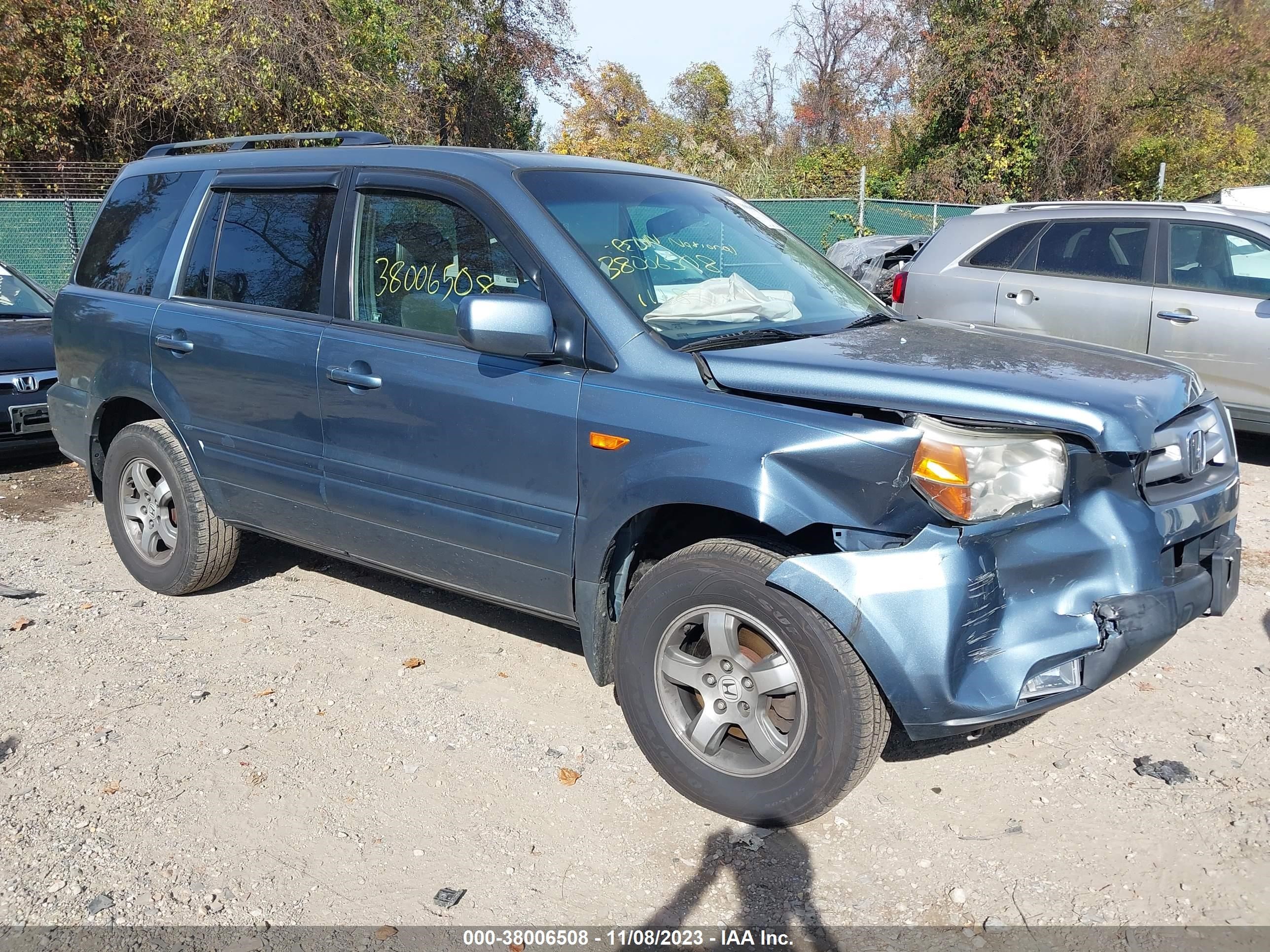 HONDA PILOT 2007 2hkyf18507h514807