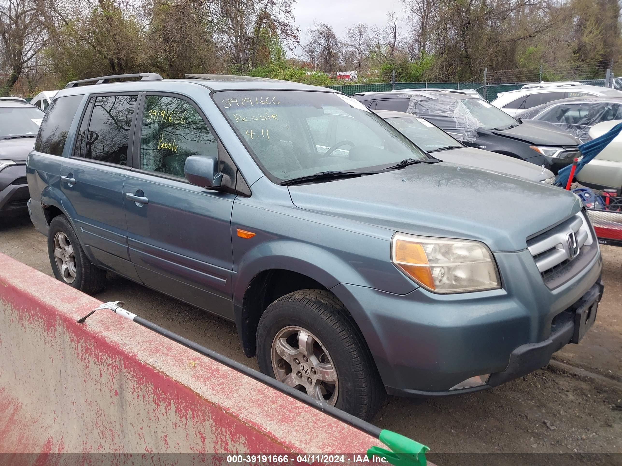 HONDA PILOT 2007 2hkyf18537h507687